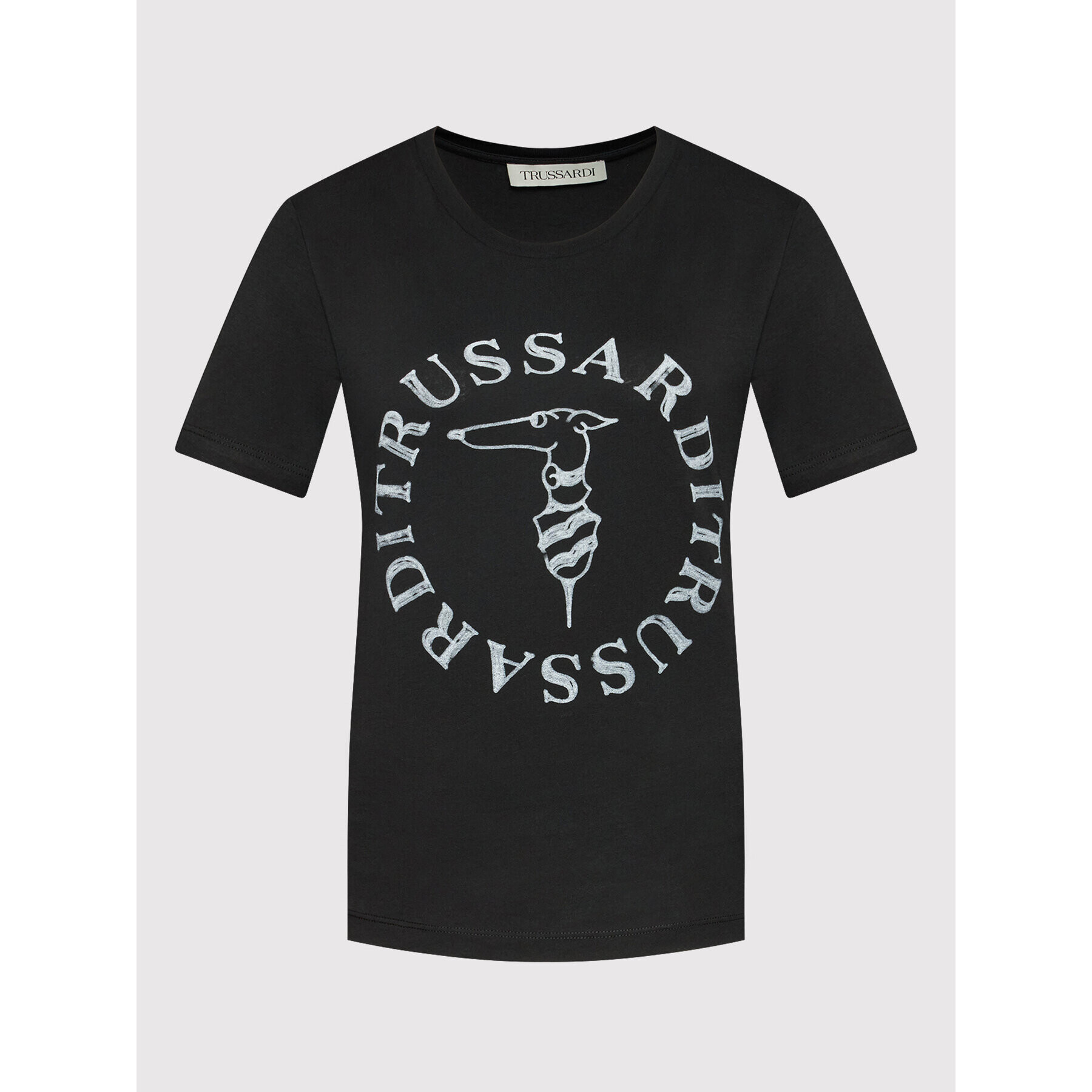 Trussardi Tričko Logo 56T00479 Čierna Regular Fit - Pepit.sk