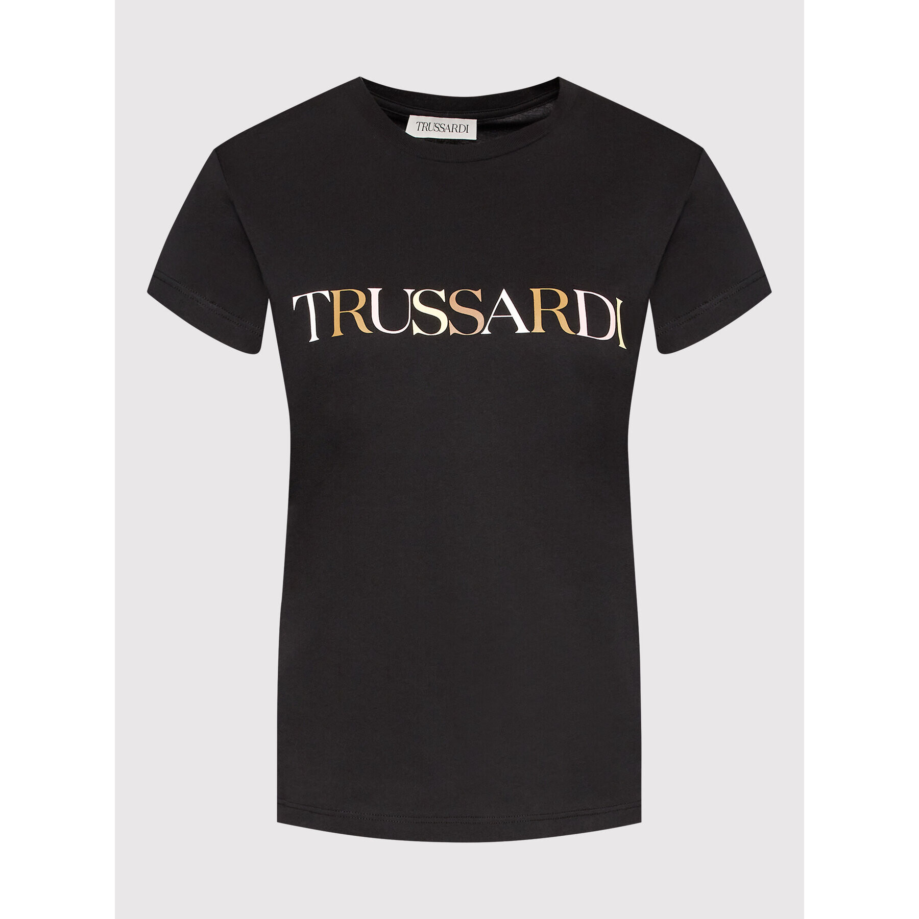 Trussardi Tričko Logo 56T00507 Čierna Regular Fit - Pepit.sk