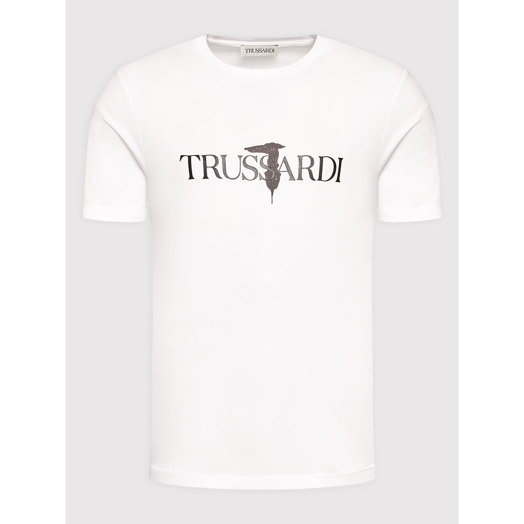 Trussardi Tričko Logo Print 52T00631 Biela Regular Fit - Pepit.sk