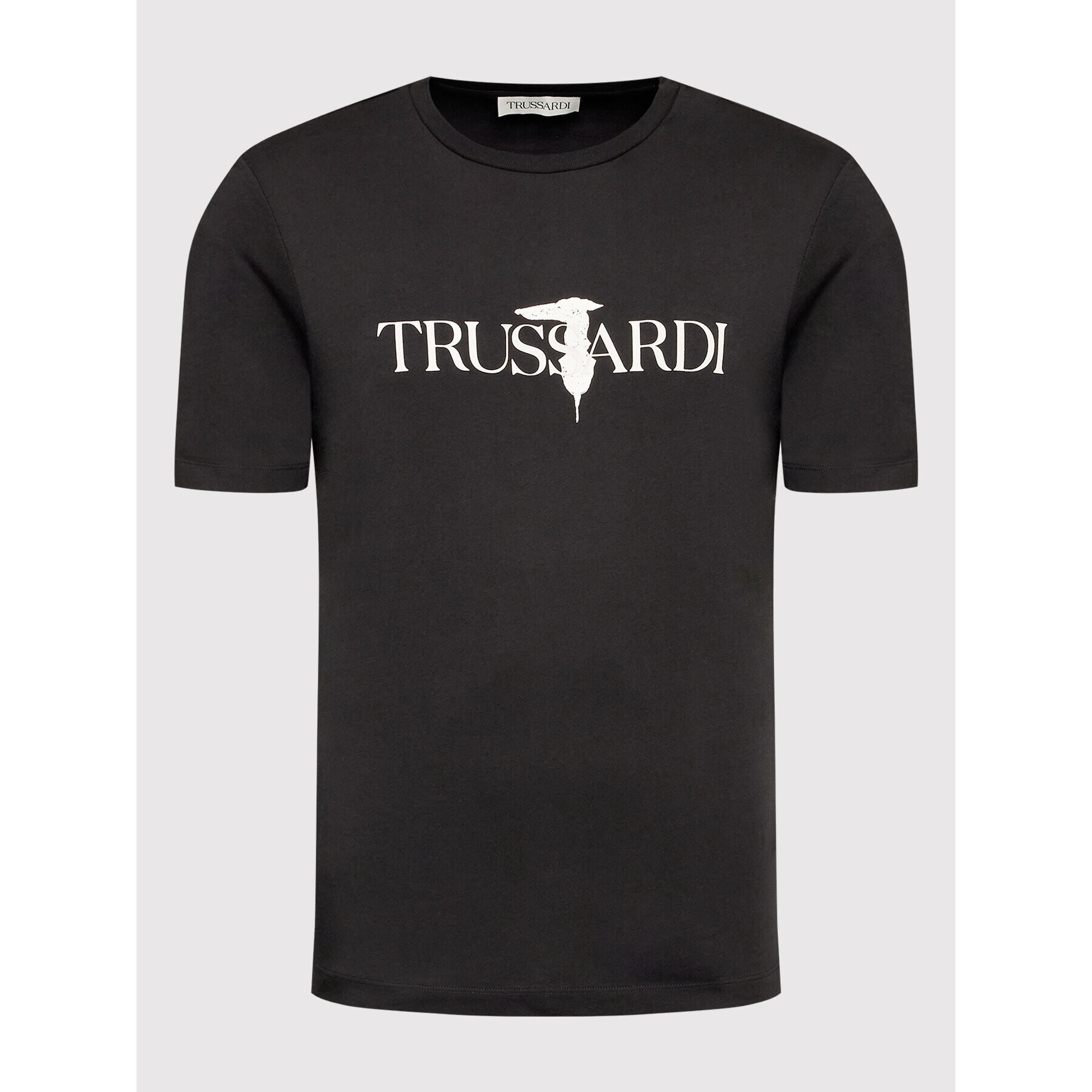 Trussardi Tričko Logo Print 52T00631 Čierna Regular Fit - Pepit.sk