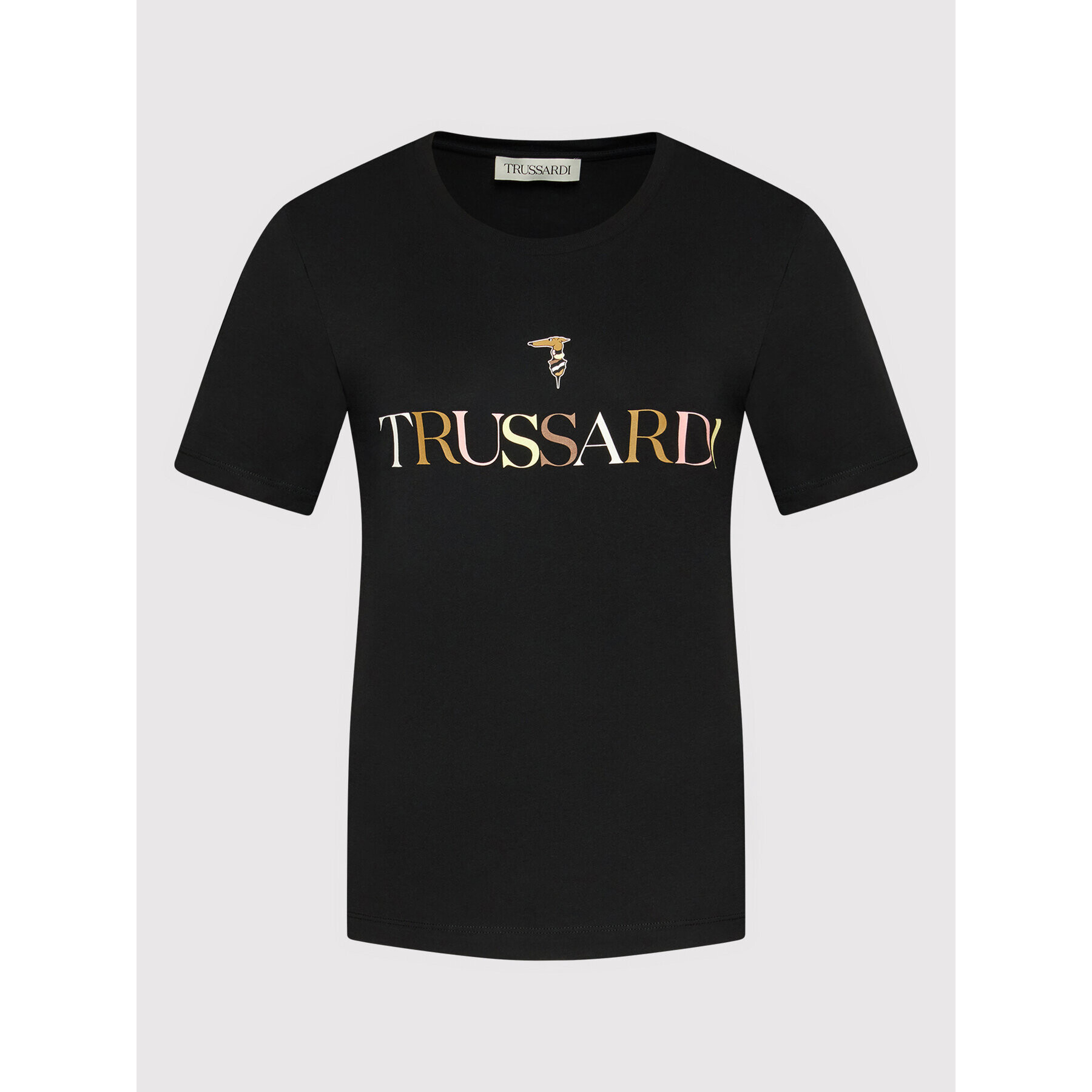 Trussardi Tričko Printed Logo 56T00442 Čierna Regular Fit - Pepit.sk