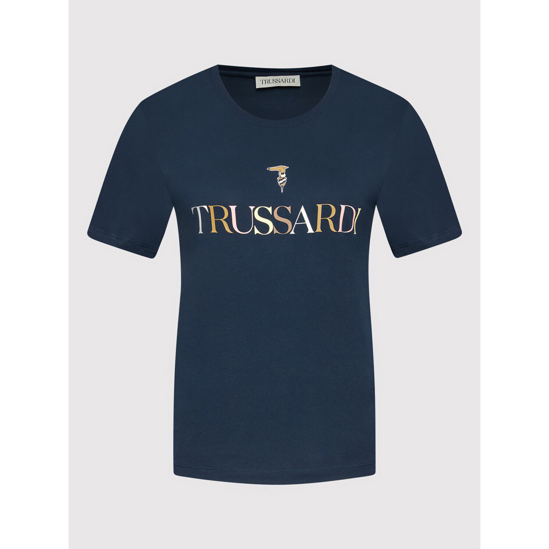 Trussardi Tričko Printed Logo 56T00442 Tmavomodrá Regular Fit - Pepit.sk