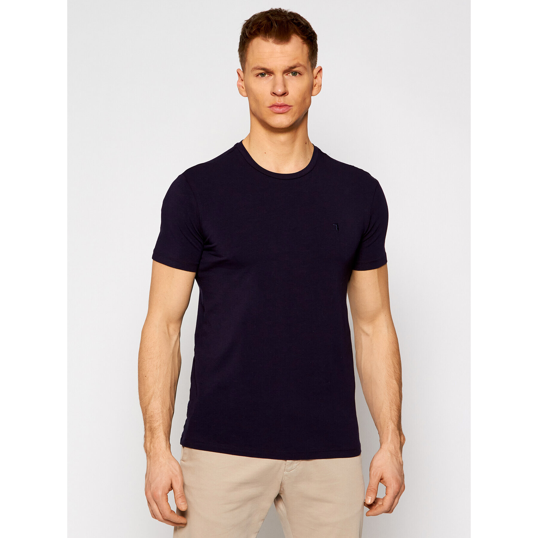 Trussardi Tričko Stretch 52T00499 Tmavomodrá Slim Fit - Pepit.sk