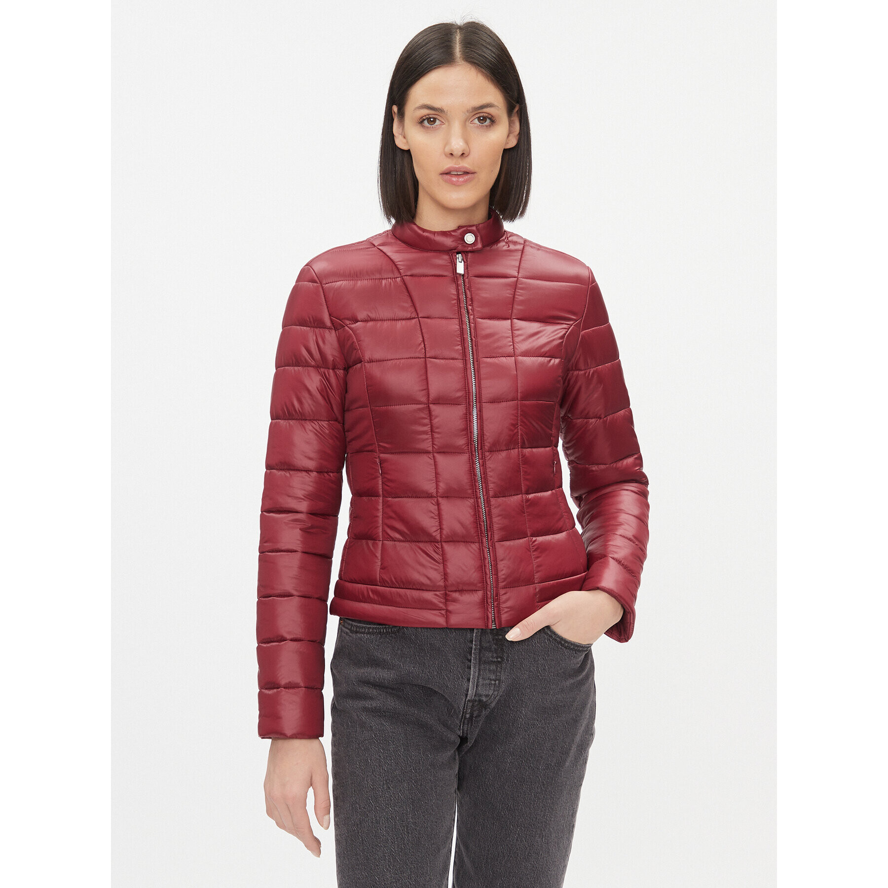 Trussardi Vatovaná bunda 56S00924 Bordová Regular Fit - Pepit.sk