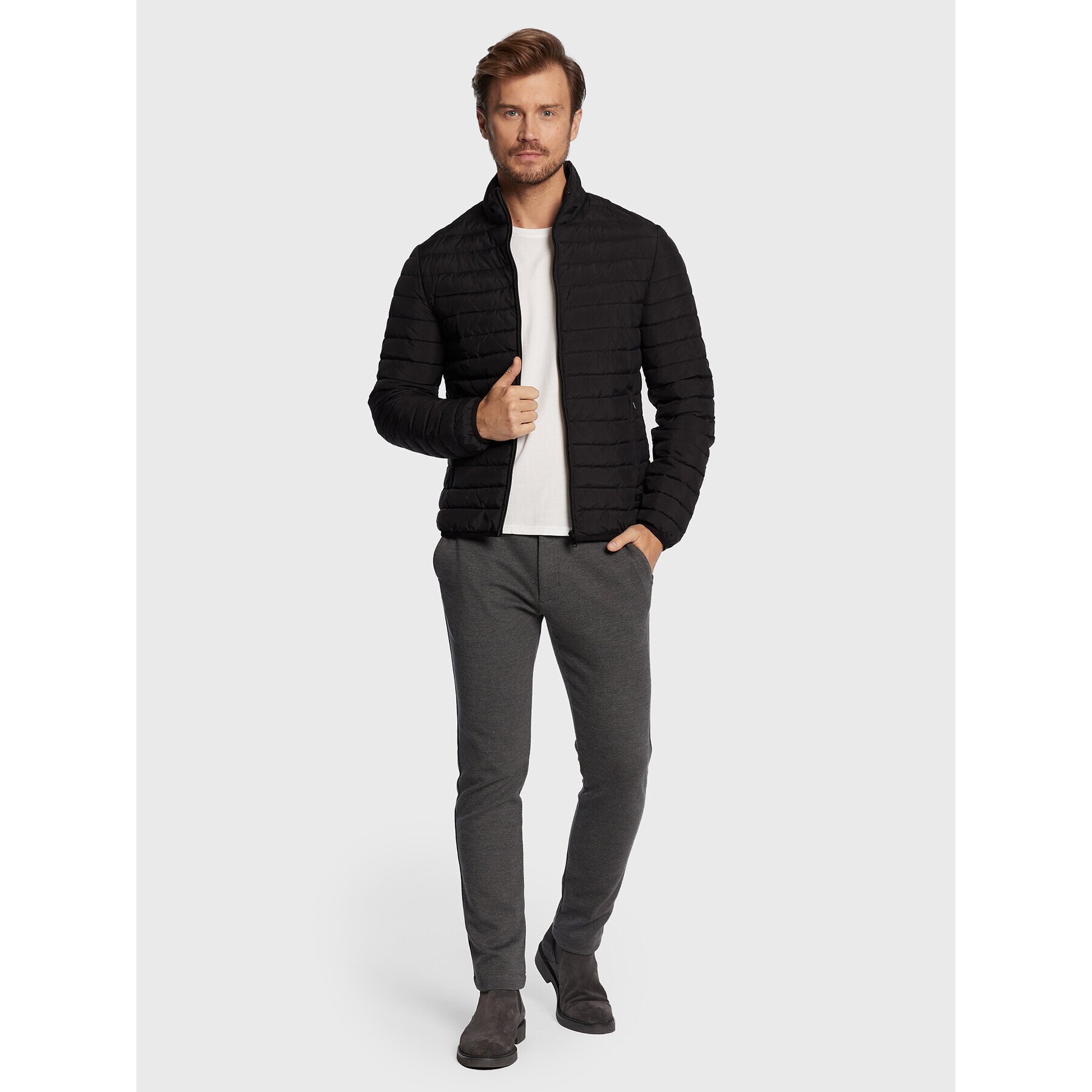 Trussardi Vatovaná bunda Crinkle 52S00754 Čierna Regular Fit - Pepit.sk