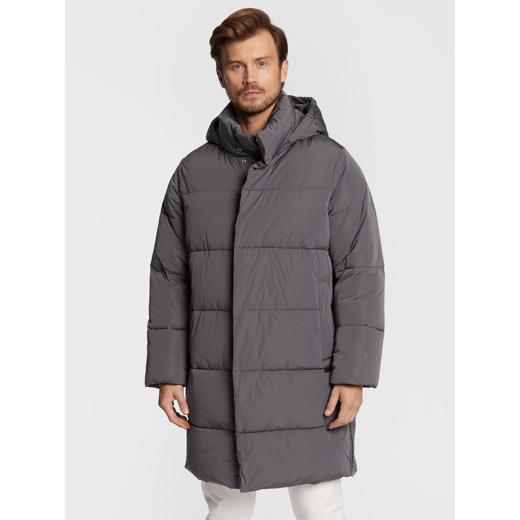 Trussardi Vatovaná bunda Memory 52S00742 Sivá Regular Fit - Pepit.sk