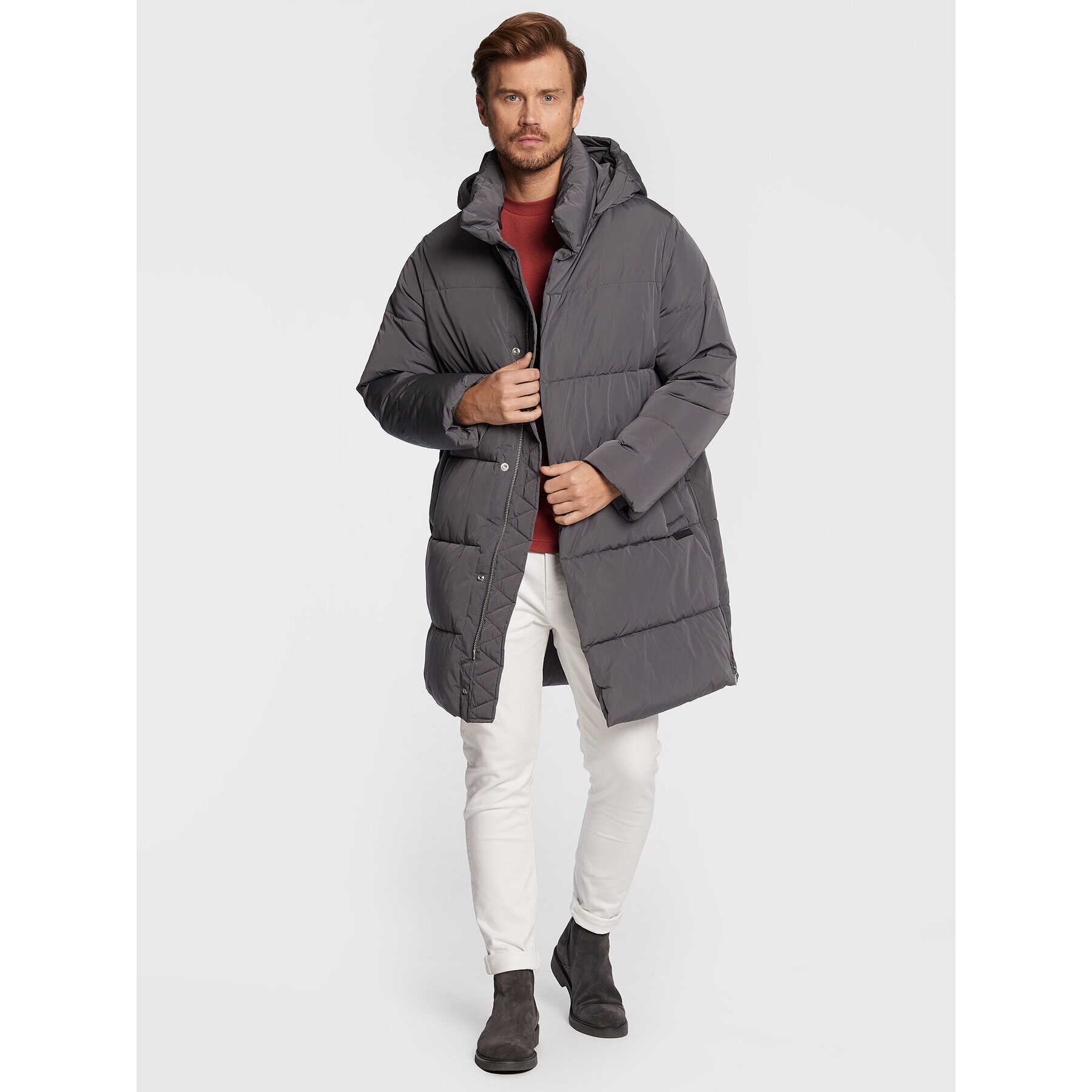 Trussardi Vatovaná bunda Memory 52S00742 Sivá Regular Fit - Pepit.sk