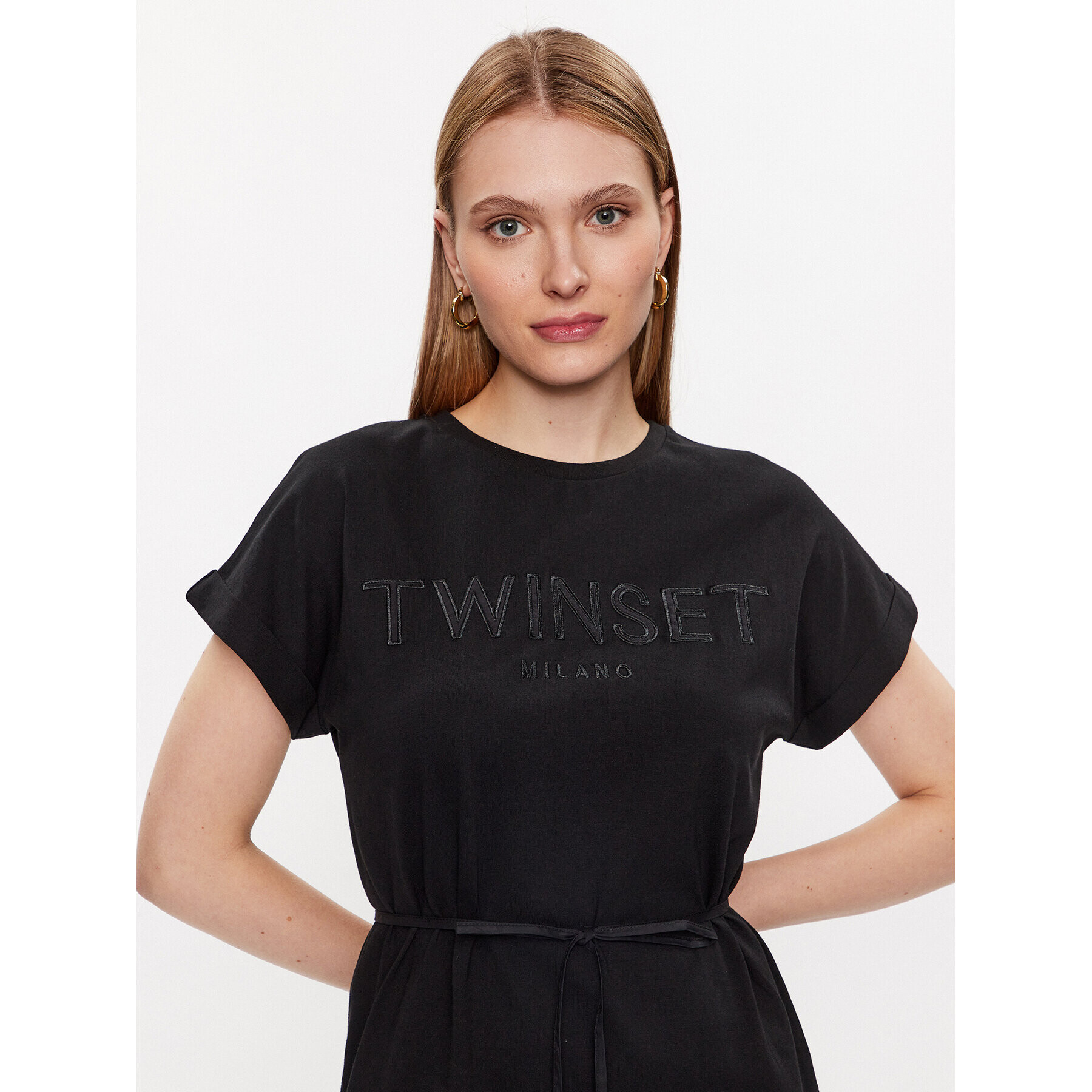 TWINSET Letné šaty 231TT2240 Čierna Regular Fit - Pepit.sk