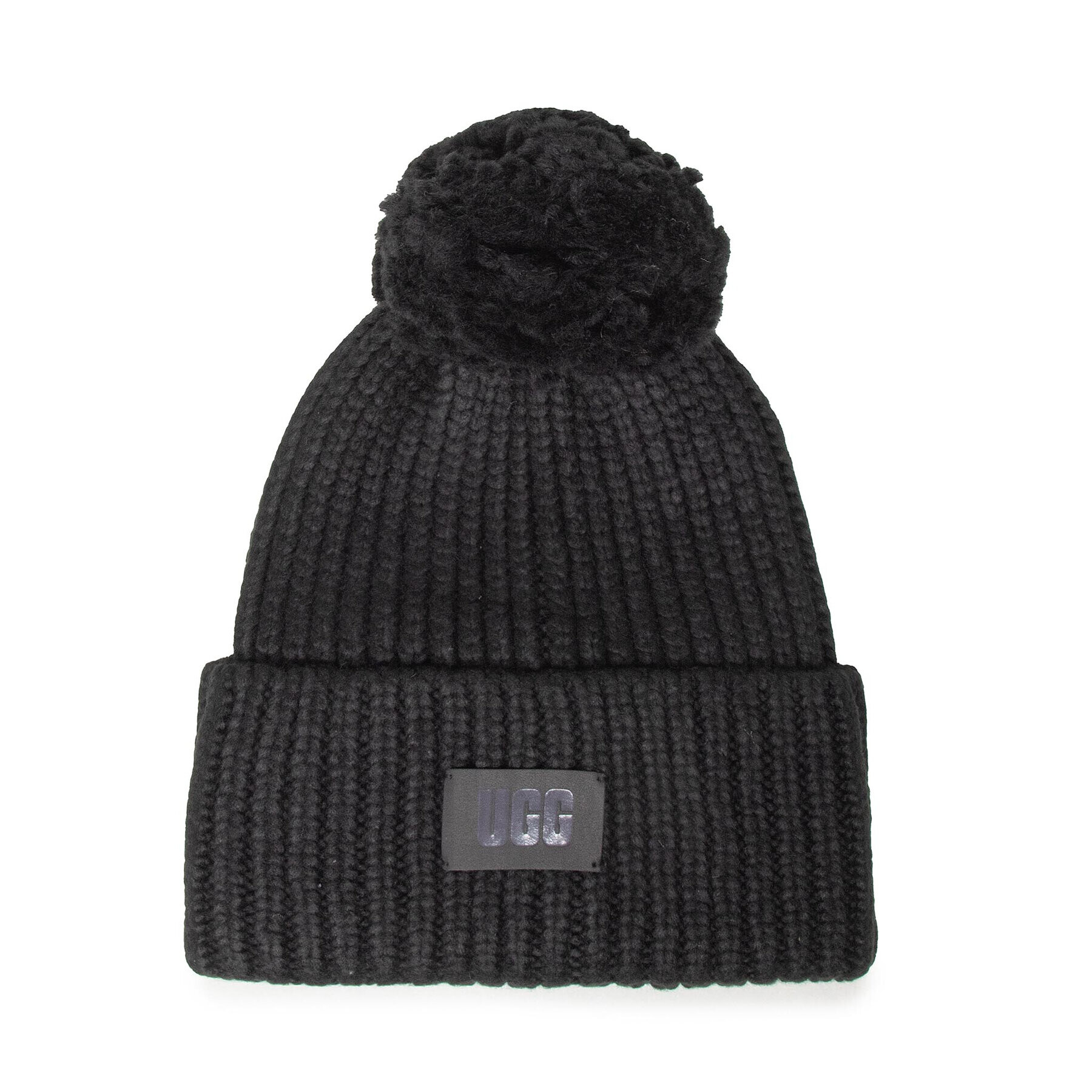 Ugg Čiapka W Chunky Rib Knit Beanie W Pom 20165 Čierna - Pepit.sk