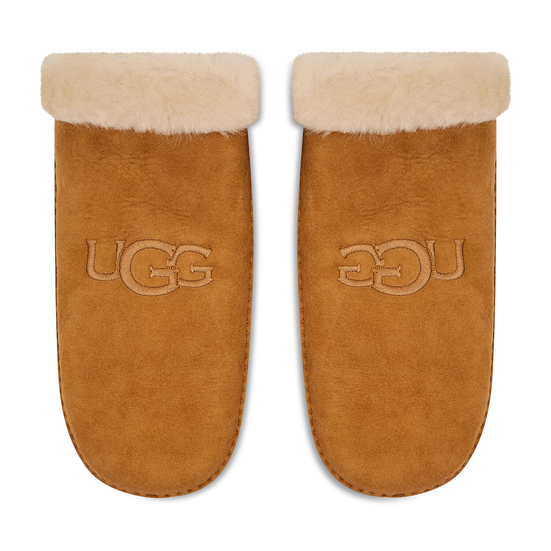 Ugg Dámske rukavice Sheepskin Embroider Mitten 20932 Hnedá - Pepit.sk