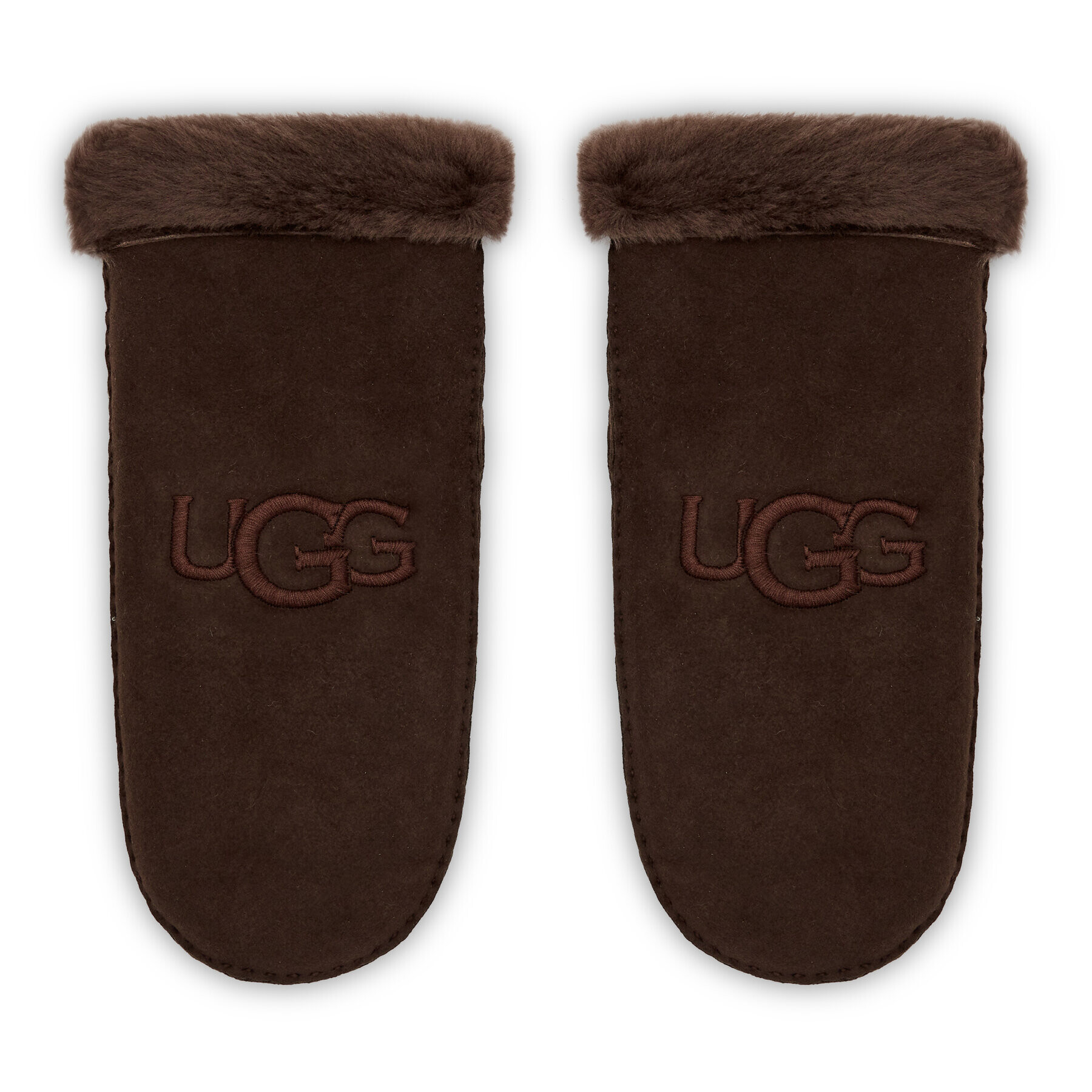 Ugg Dámske rukavice W Sheepskin Embroider Mitten 20932 Hnedá - Pepit.sk