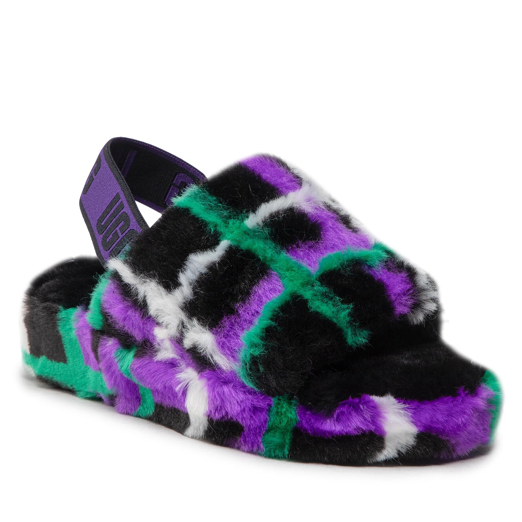 Ugg Papuče W Fluff Yeah Slide Plaid Punk 1130879 Čierna - Pepit.sk