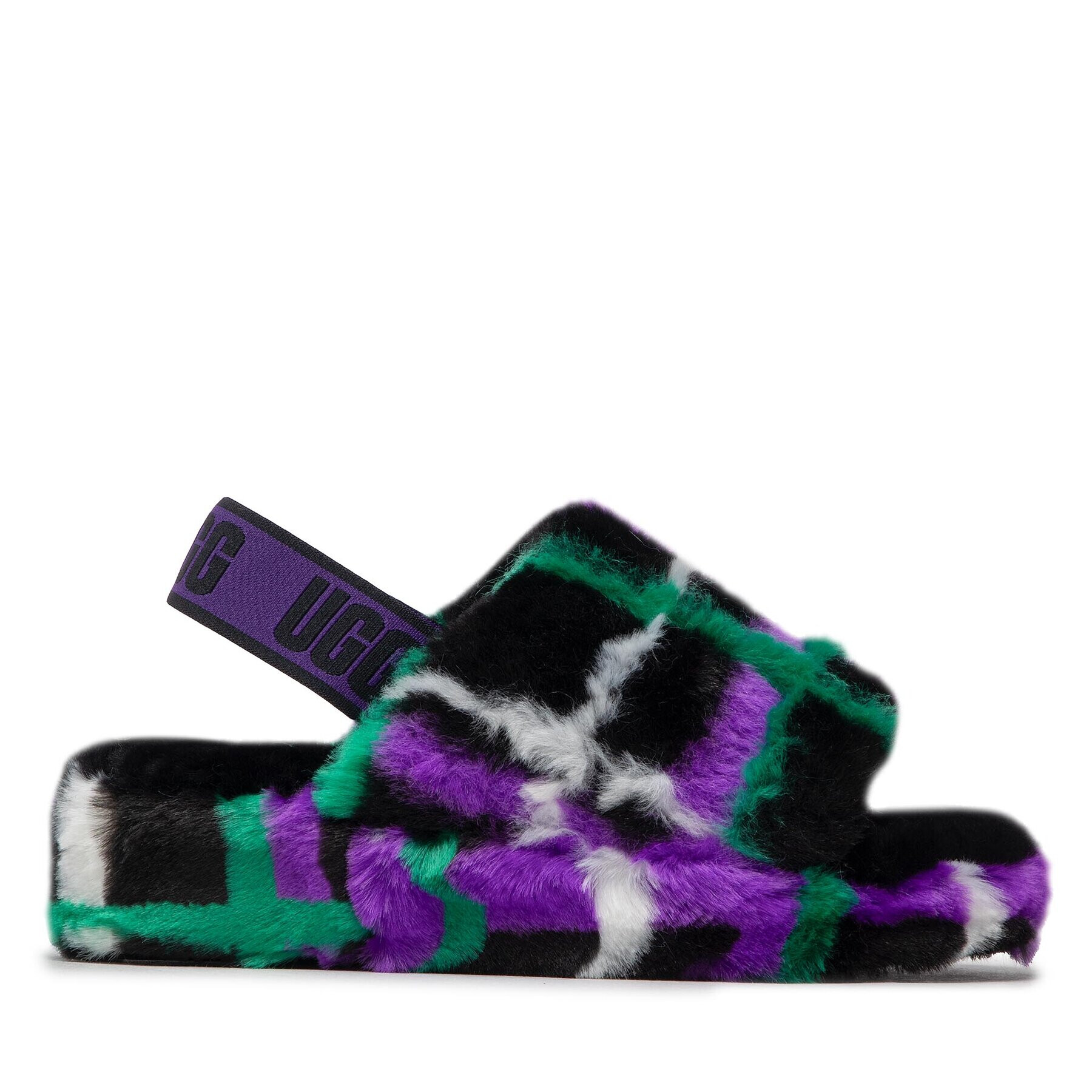 Ugg Papuče W Fluff Yeah Slide Plaid Punk 1130879 Čierna - Pepit.sk