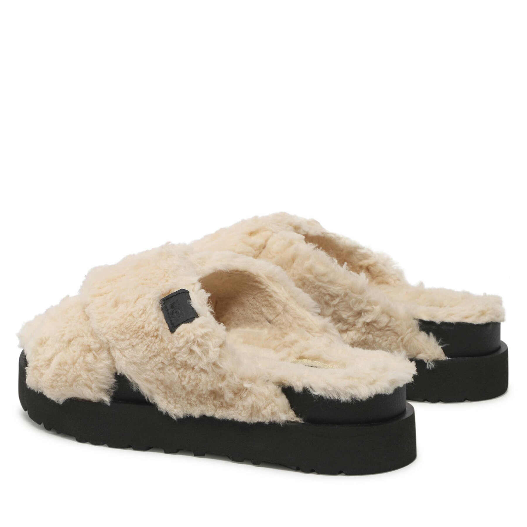 Ugg Šľapky W Fuzz Sugar Cross Slide 1135131 Béžová - Pepit.sk