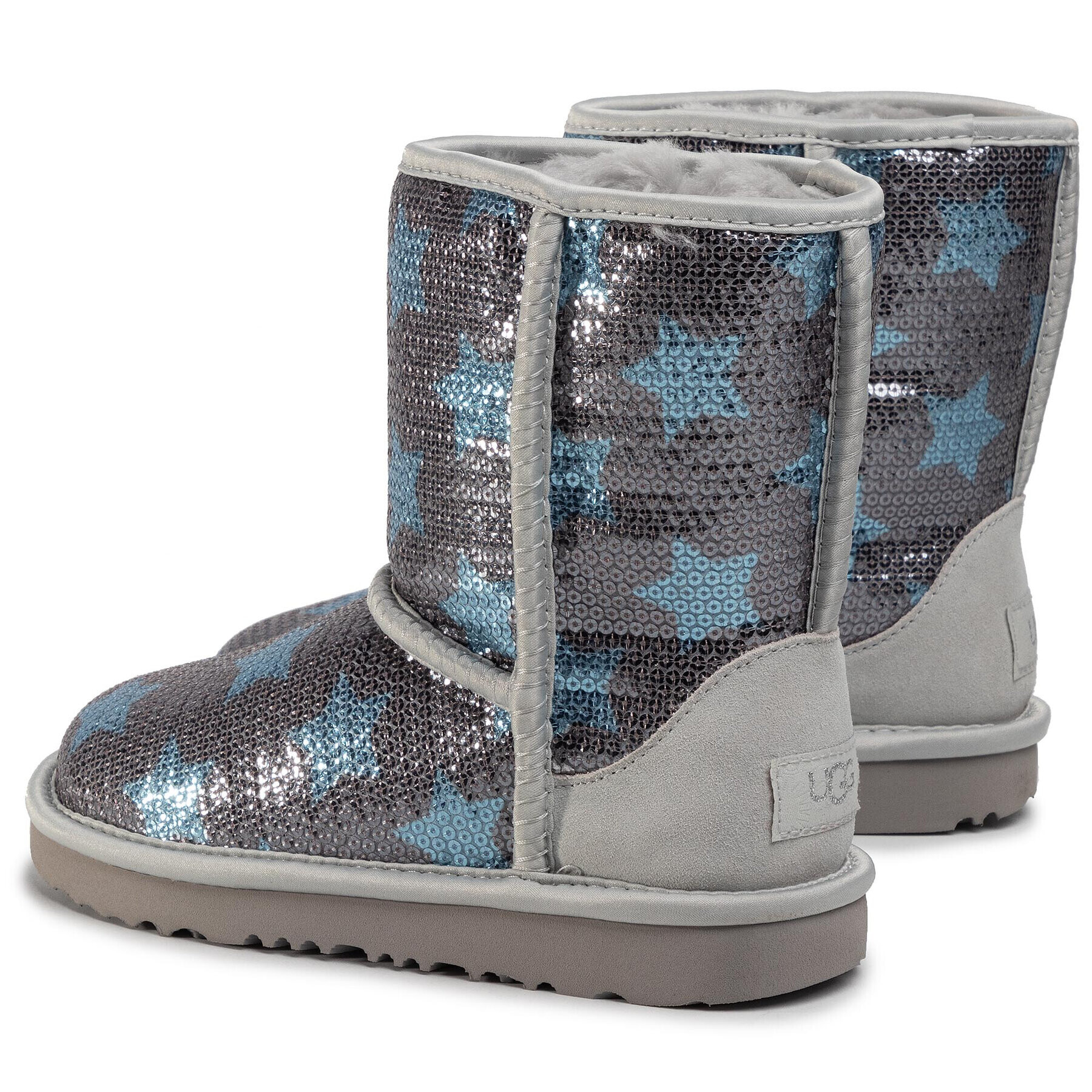 Ugg Topánky Kids' Classic Short II Sequin Star 1107988K Sivá - Pepit.sk