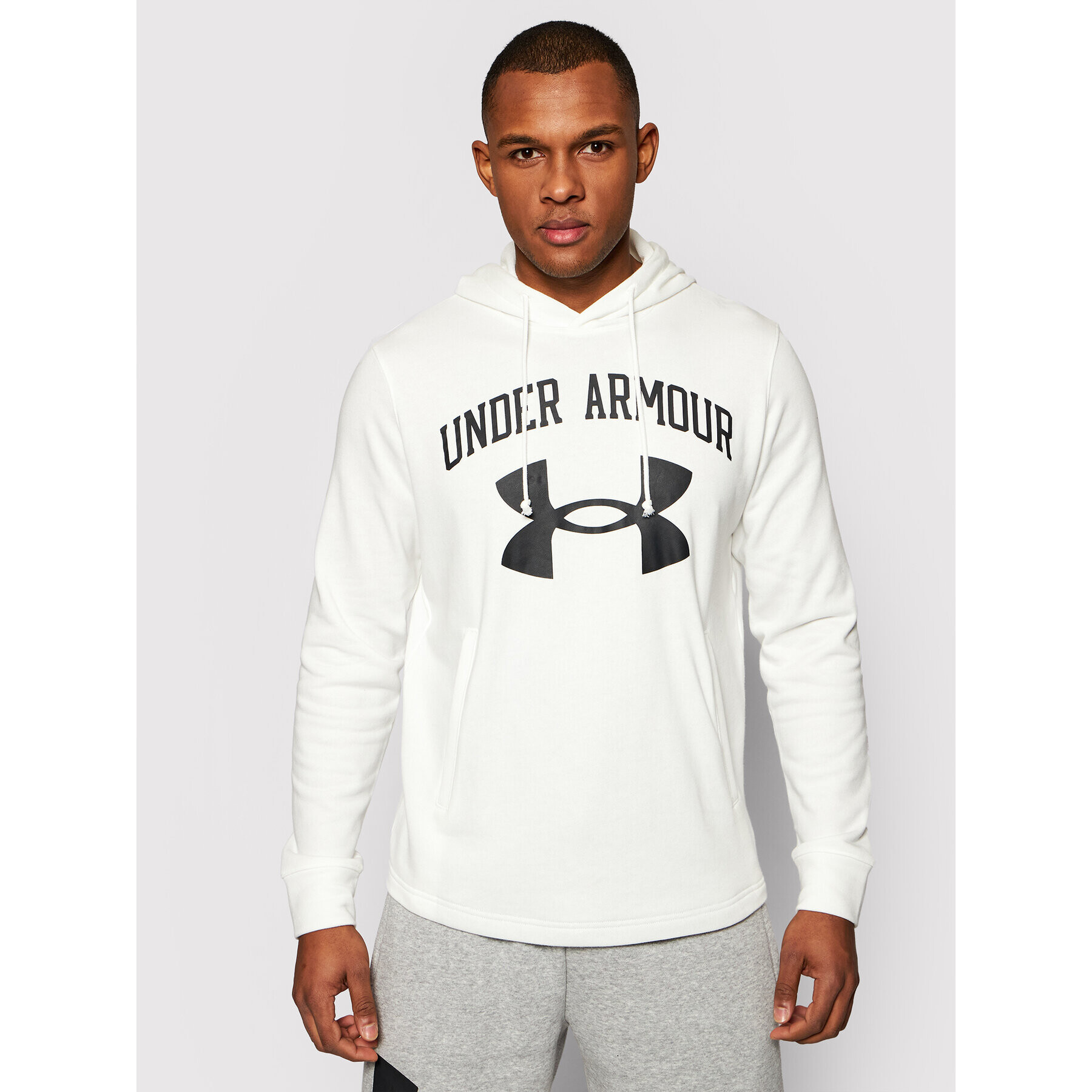 Under Armour Mikina Rival Terry Big Logo 1361559 Biela Loose Fit - Pepit.sk