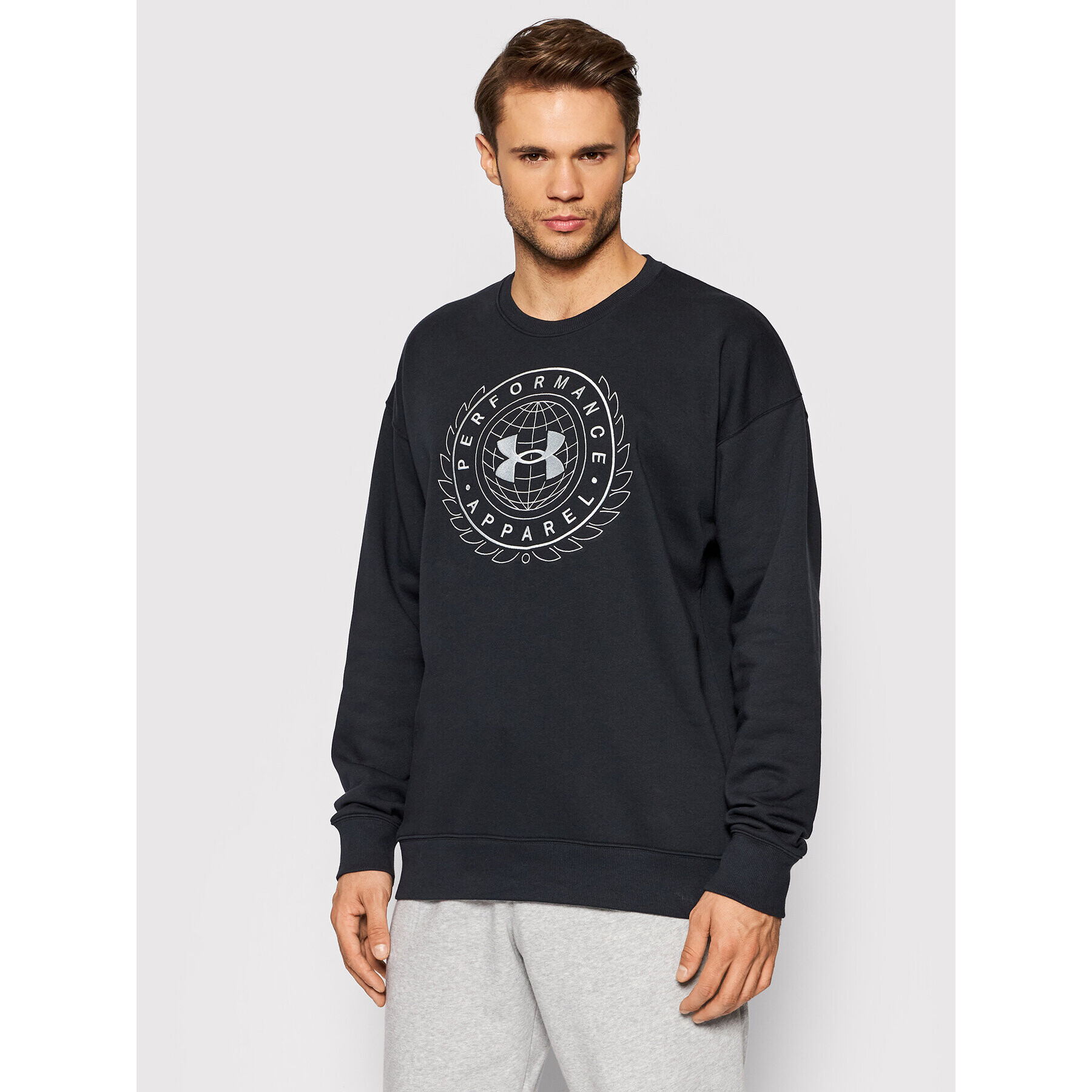 Under Armour Mikina Rivel Fleece Alma Mater 1366298 Čierna Loose Fit - Pepit.sk