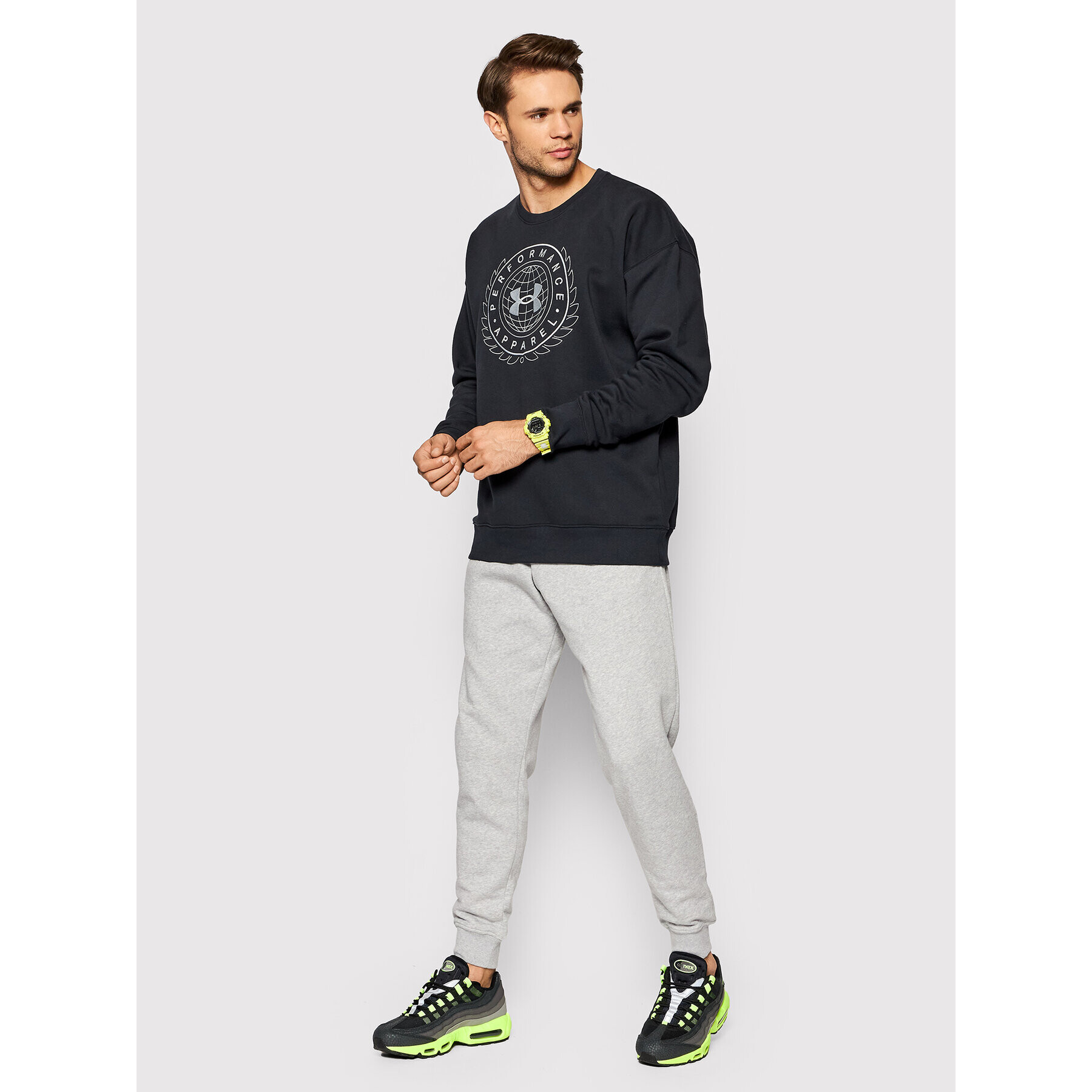 Under Armour Mikina Rivel Fleece Alma Mater 1366298 Čierna Loose Fit - Pepit.sk