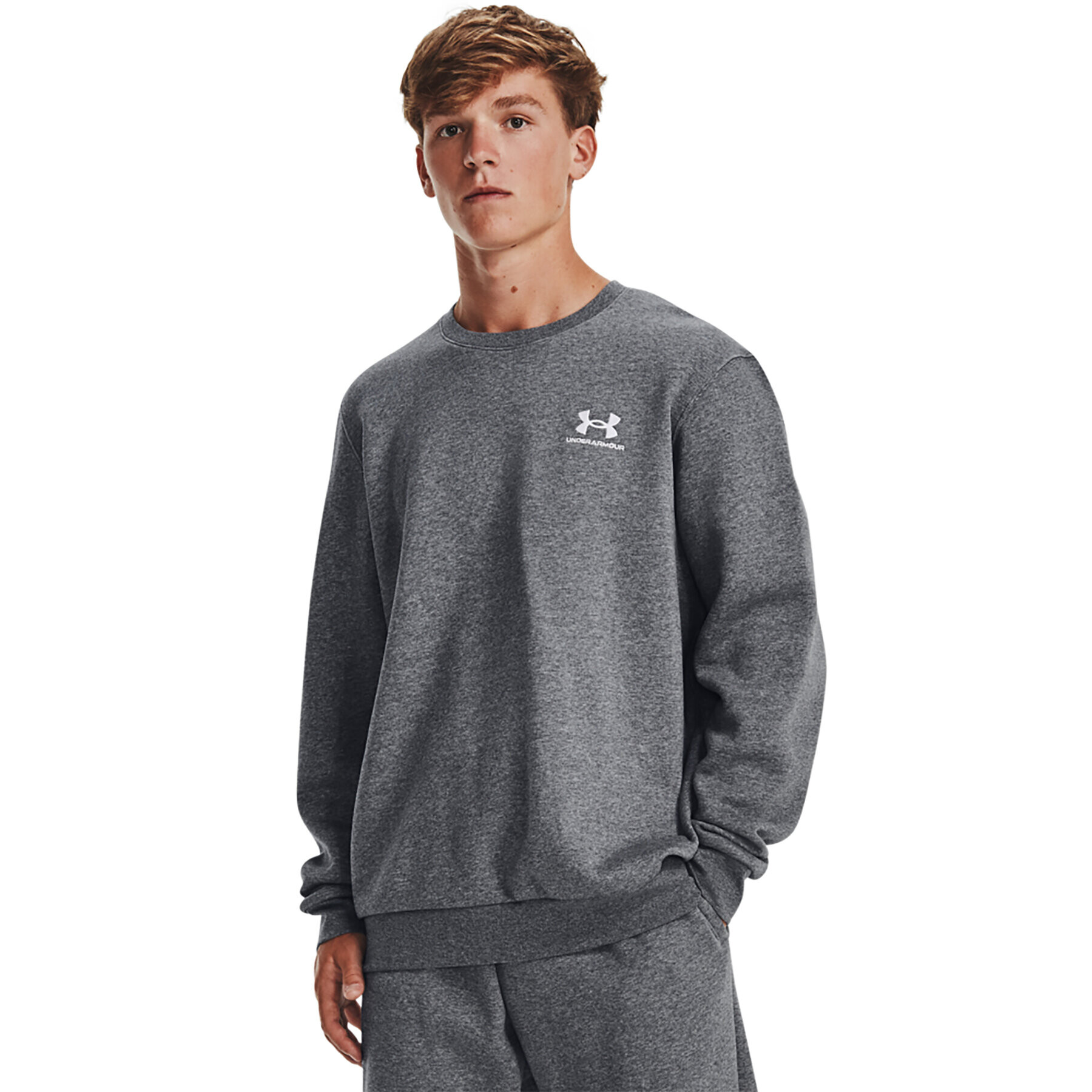 Under Armour Mikina UA Essential Fleece Crew 1374250 Sivá Regular Fit - Pepit.sk