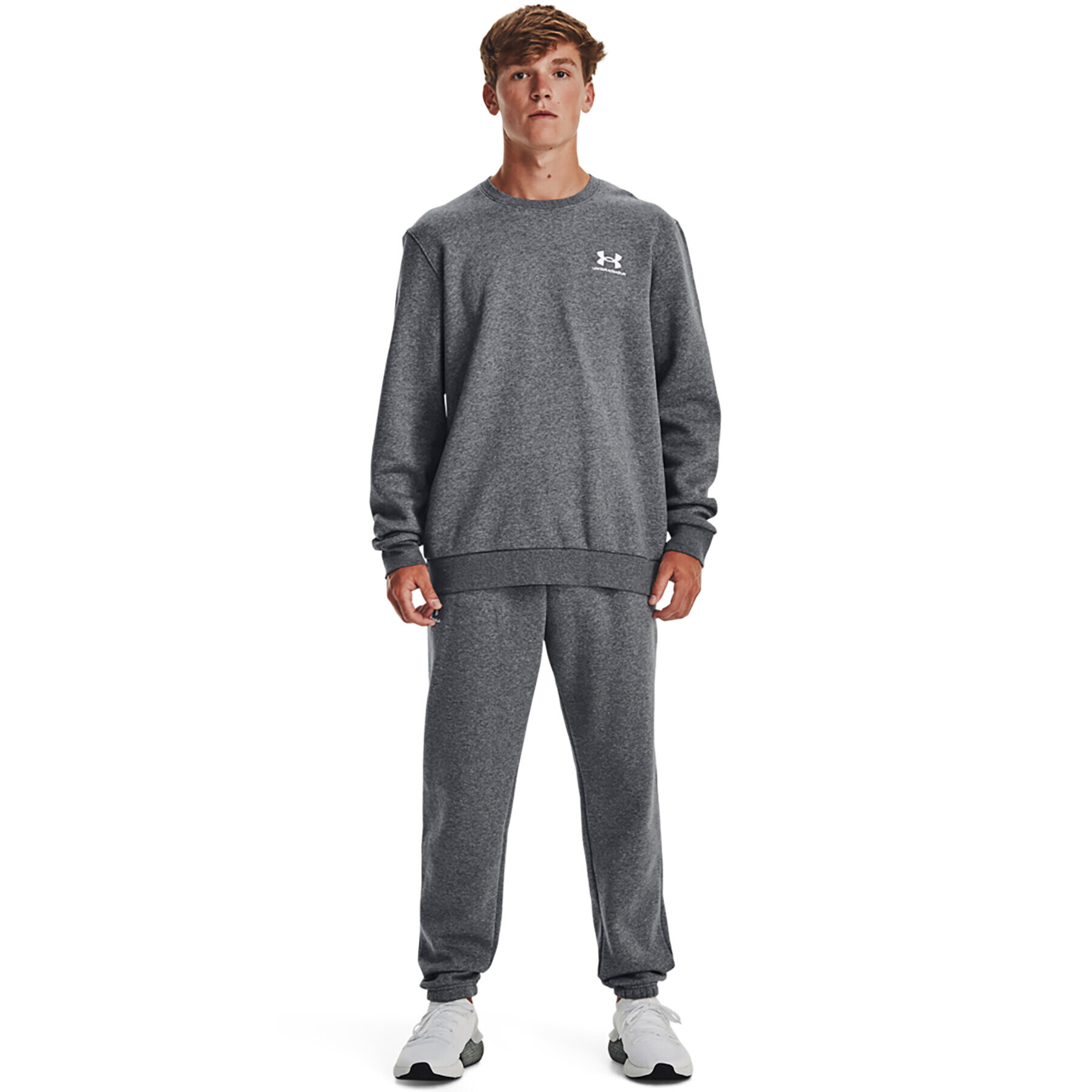 Under Armour Mikina UA Essential Fleece Crew 1374250 Sivá Regular Fit - Pepit.sk