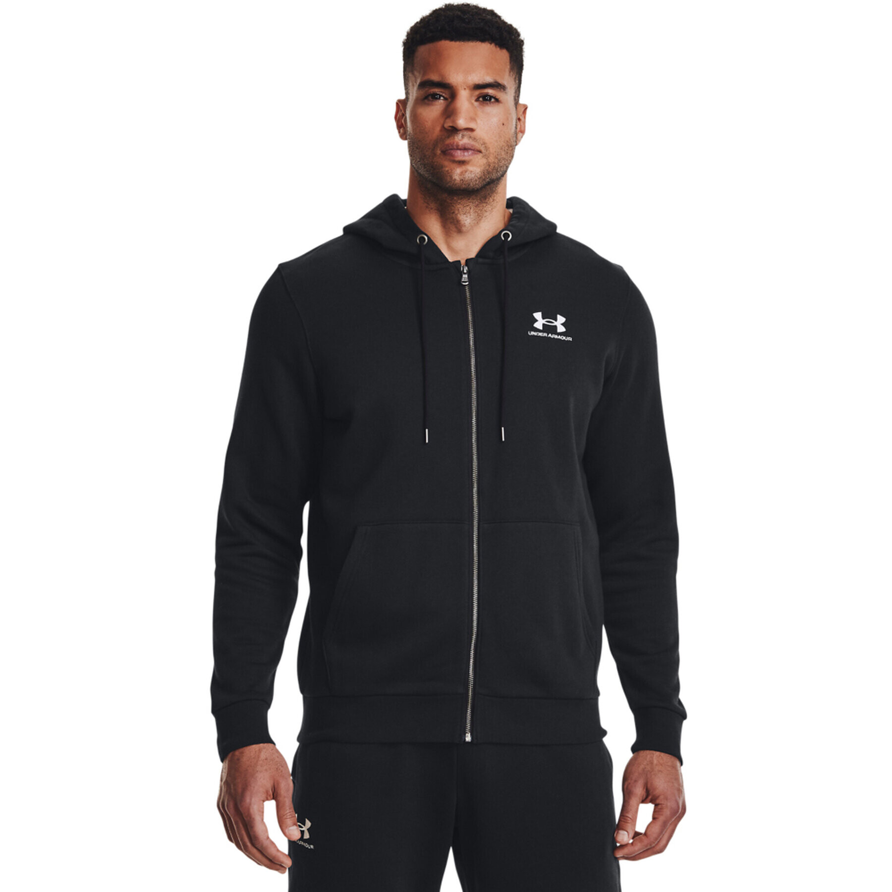 Under Armour Mikina UA Essential Fleece FZ Hood 1373881 Čierna Regular Fit - Pepit.sk