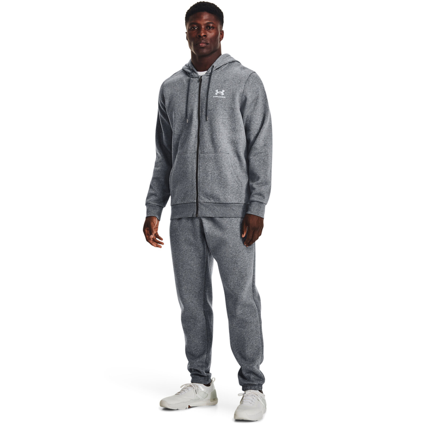 Under Armour Mikina UA Essential Fleece FZ Hood 1373881 Sivá Regular Fit - Pepit.sk