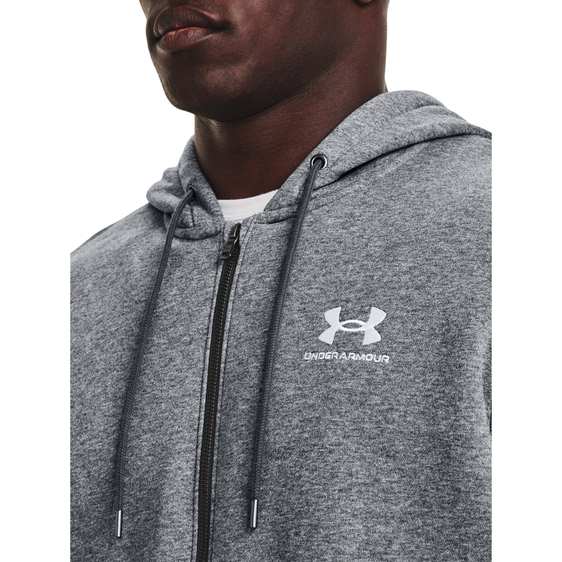 Under Armour Mikina UA Essential Fleece FZ Hood 1373881 Sivá Regular Fit - Pepit.sk