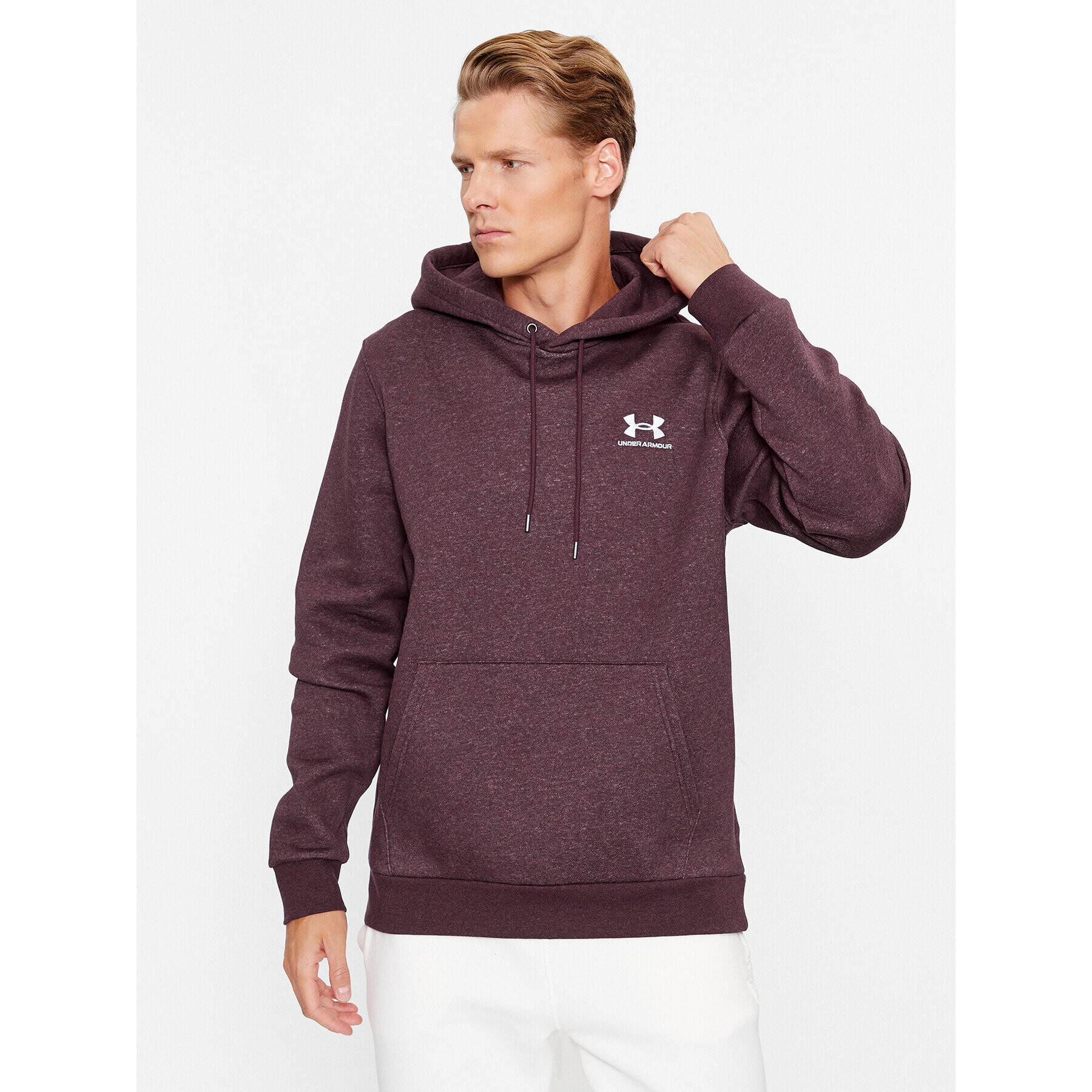 Under Armour Mikina Ua Essential Fleece Hoodie 1373880 Bordová Loose Fit - Pepit.sk