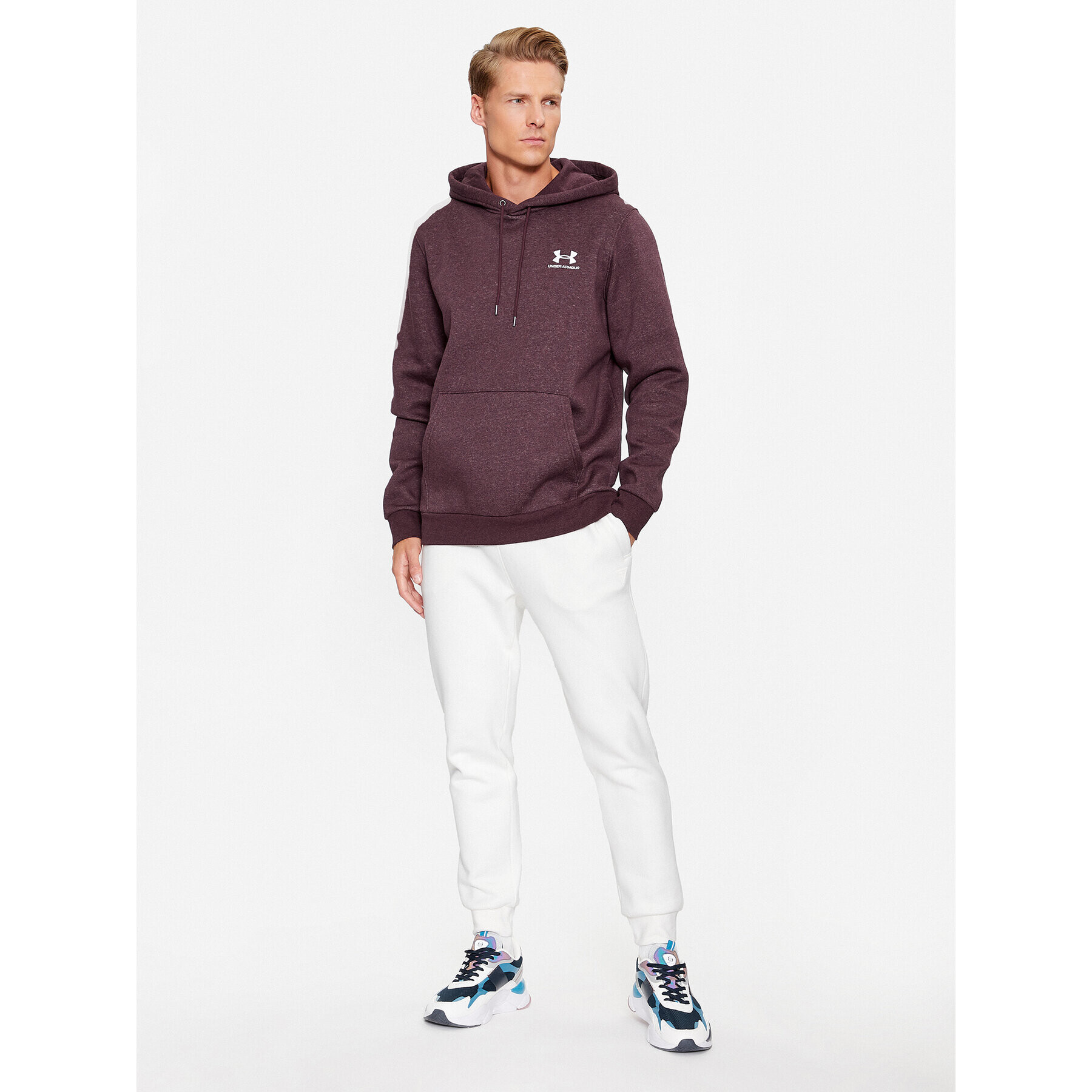 Under Armour Mikina Ua Essential Fleece Hoodie 1373880 Bordová Loose Fit - Pepit.sk