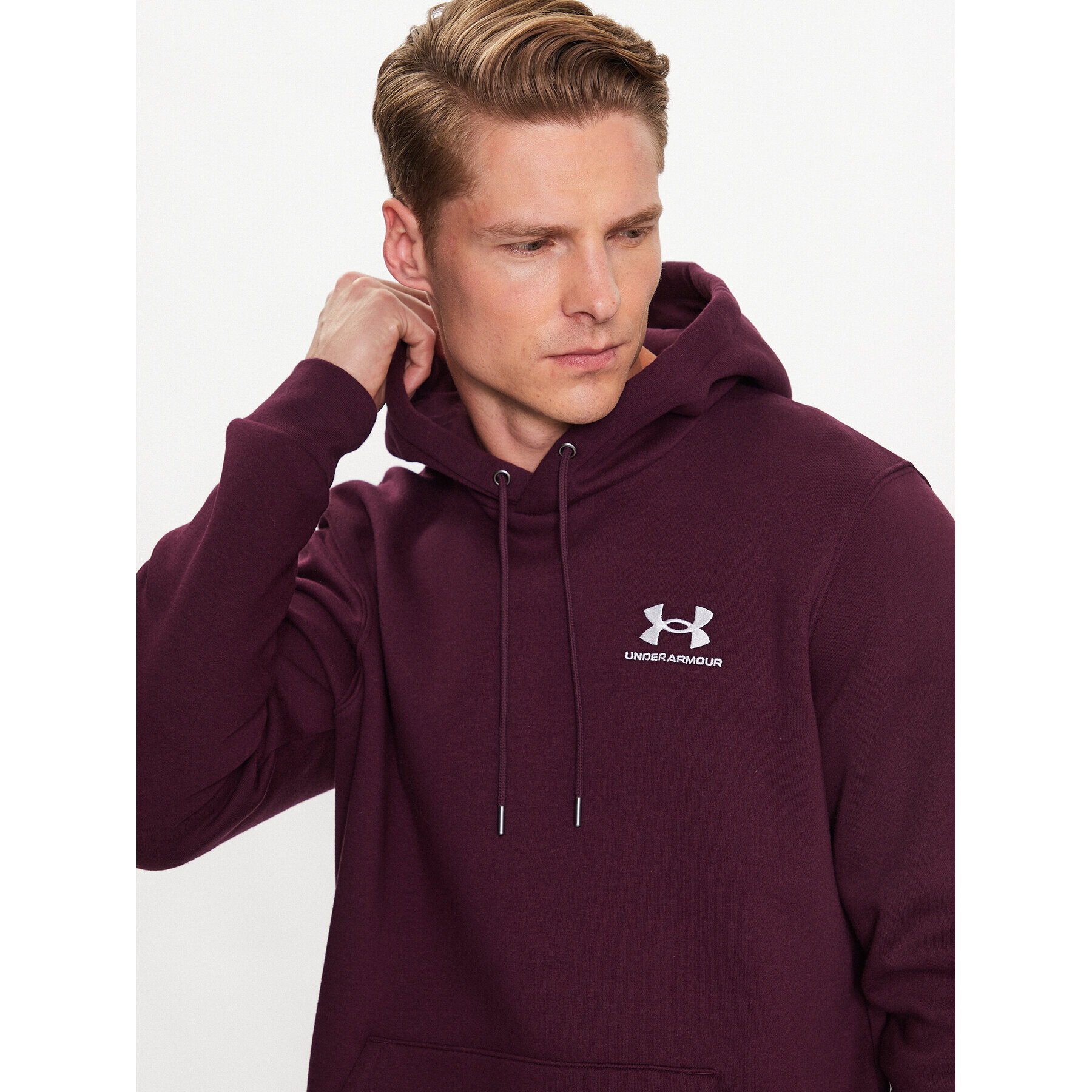 Under Armour Mikina UA Essential Fleece Hoodie 1373880 Bordová Regular Fit - Pepit.sk