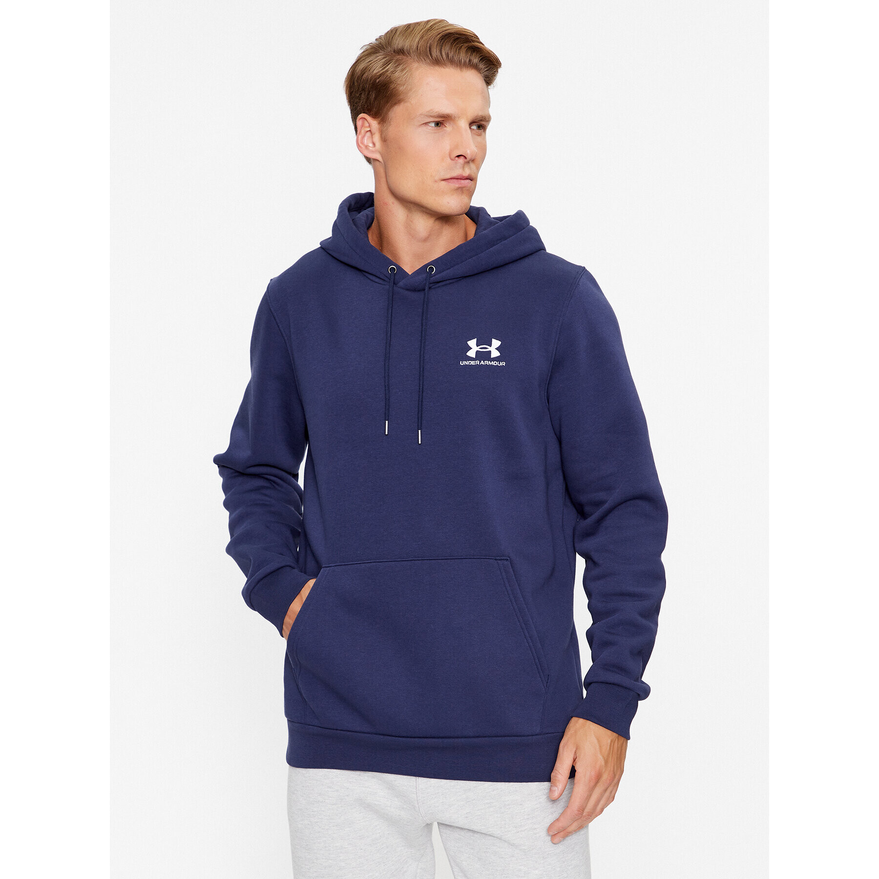 Under Armour Mikina Ua Essential Fleece Hoodie 1373880 Tmavomodrá Loose Fit - Pepit.sk