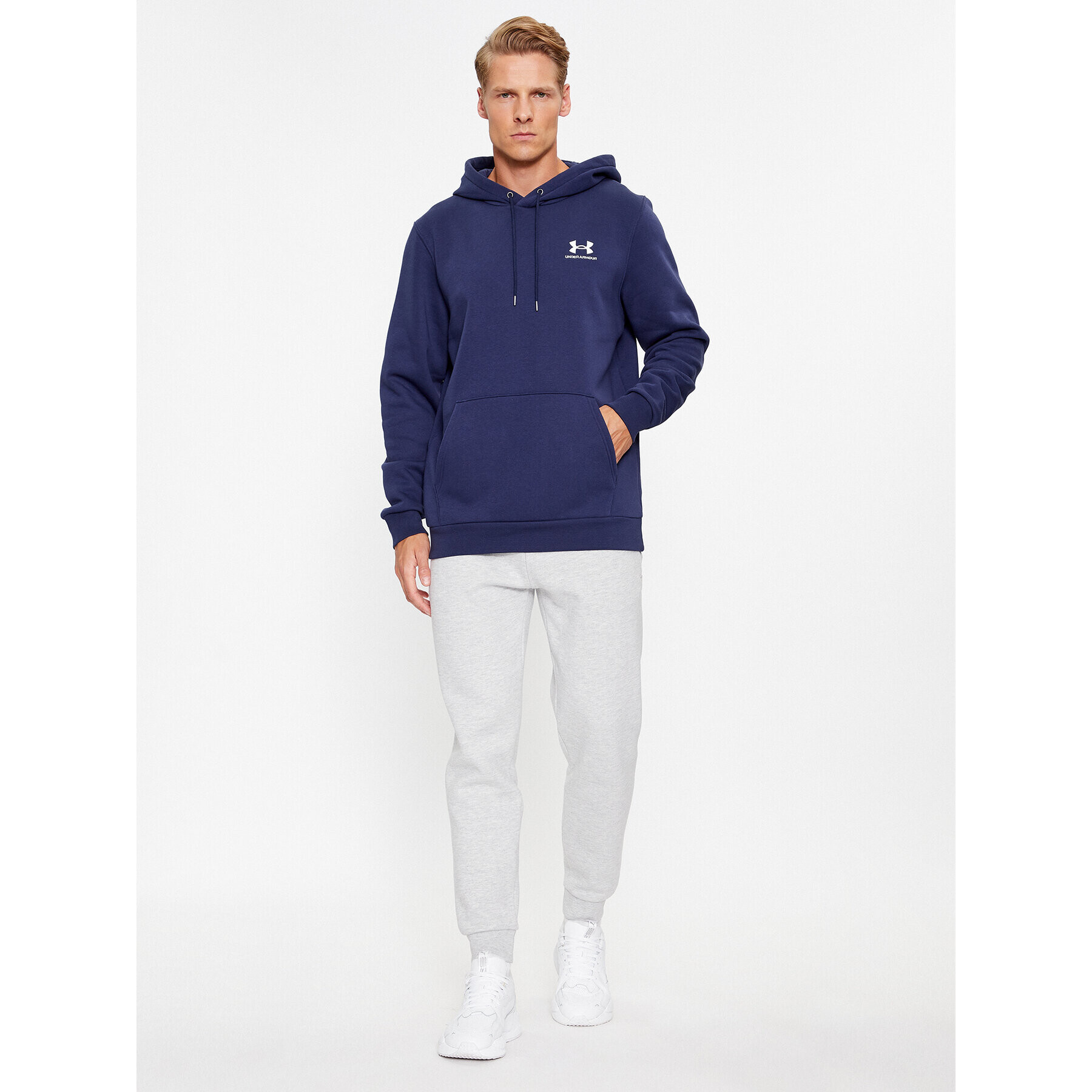 Under Armour Mikina Ua Essential Fleece Hoodie 1373880 Tmavomodrá Loose Fit - Pepit.sk