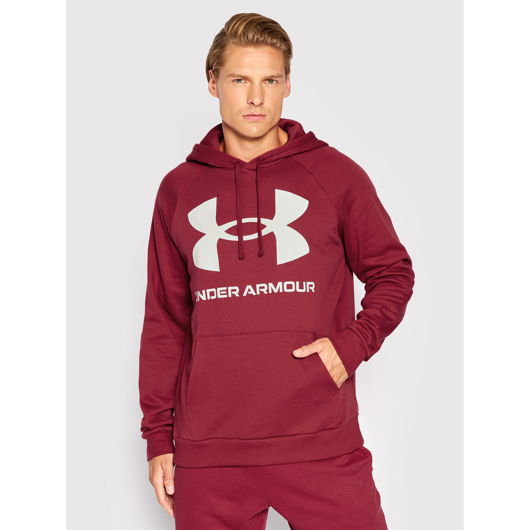 Under Armour Mikina Ua Rival Fleece 1357093 Červená Relaxed Fit - Pepit.sk