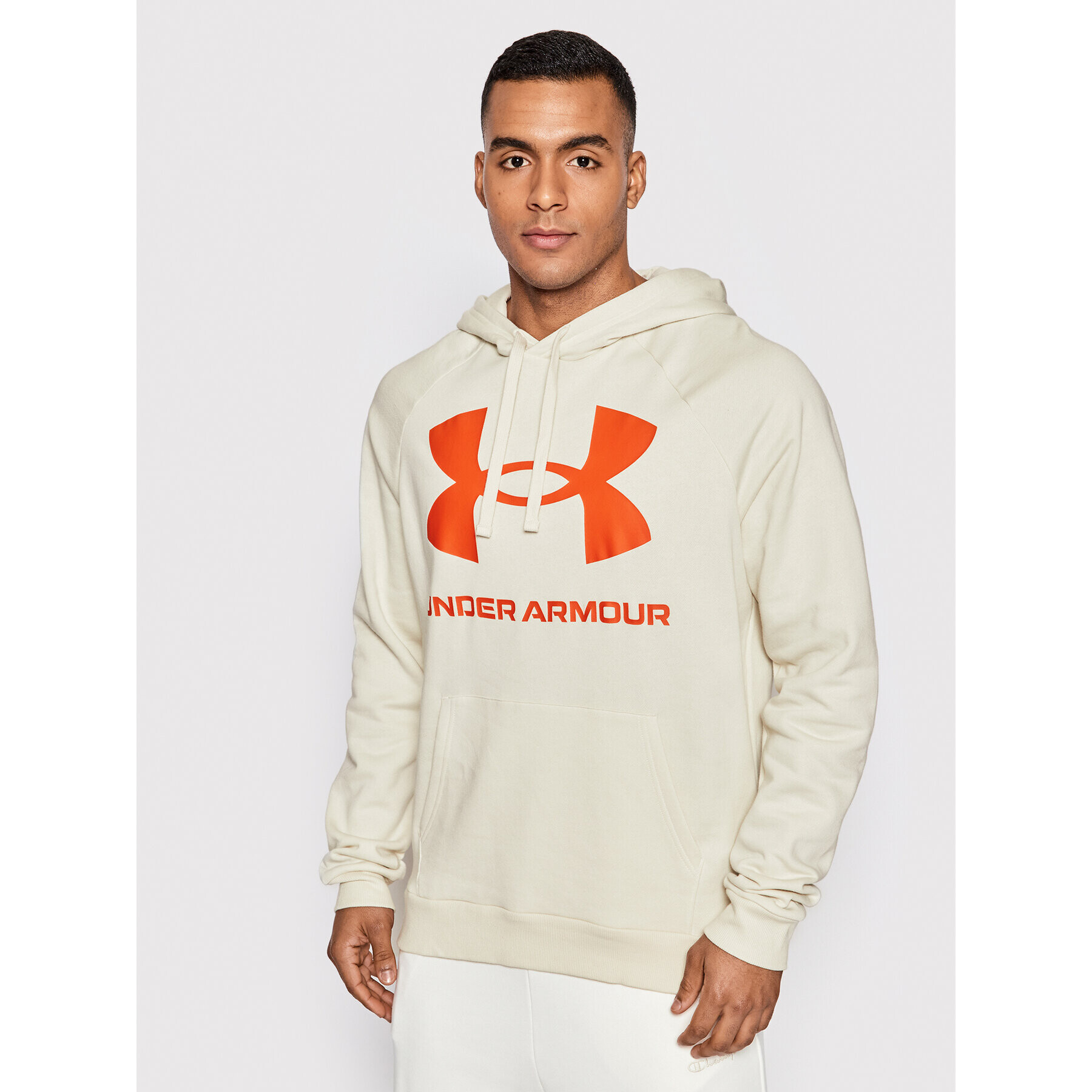 Under Armour Mikina Ua Rival Fleece Big Logo 1357093 Béžová Loose Fit - Pepit.sk