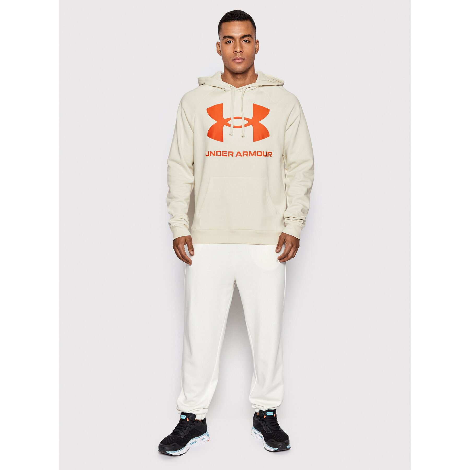 Under Armour Mikina Ua Rival Fleece Big Logo 1357093 Béžová Loose Fit - Pepit.sk