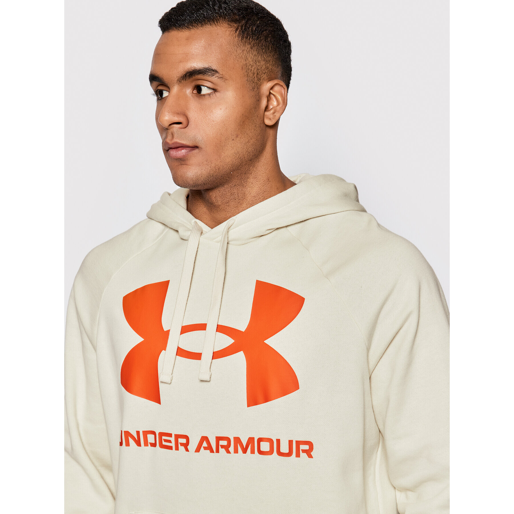 Under Armour Mikina Ua Rival Fleece Big Logo 1357093 Béžová Loose Fit - Pepit.sk