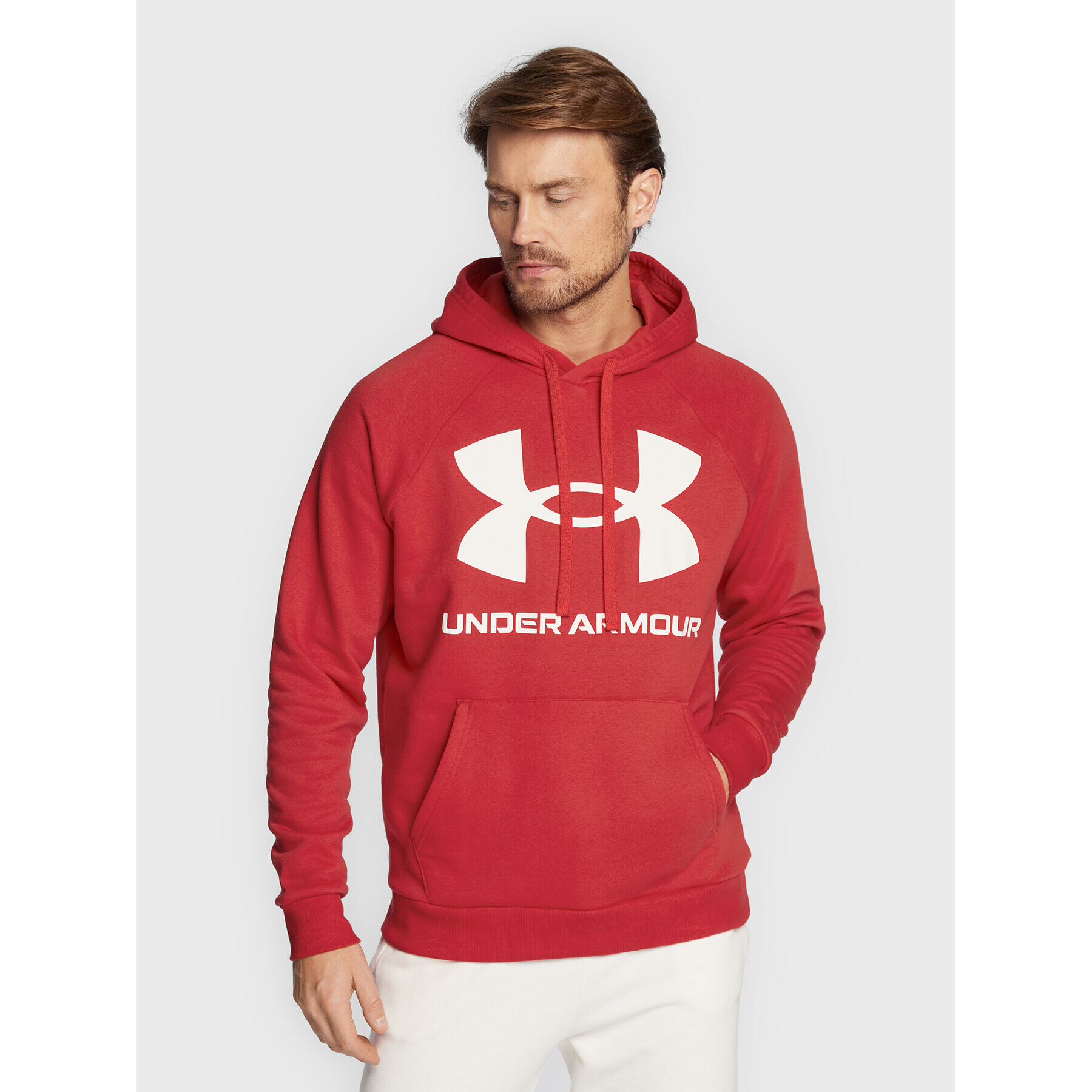 Under Armour Mikina Ua Rival Fleece Big Logo 1357093 Červená Loose Fit - Pepit.sk