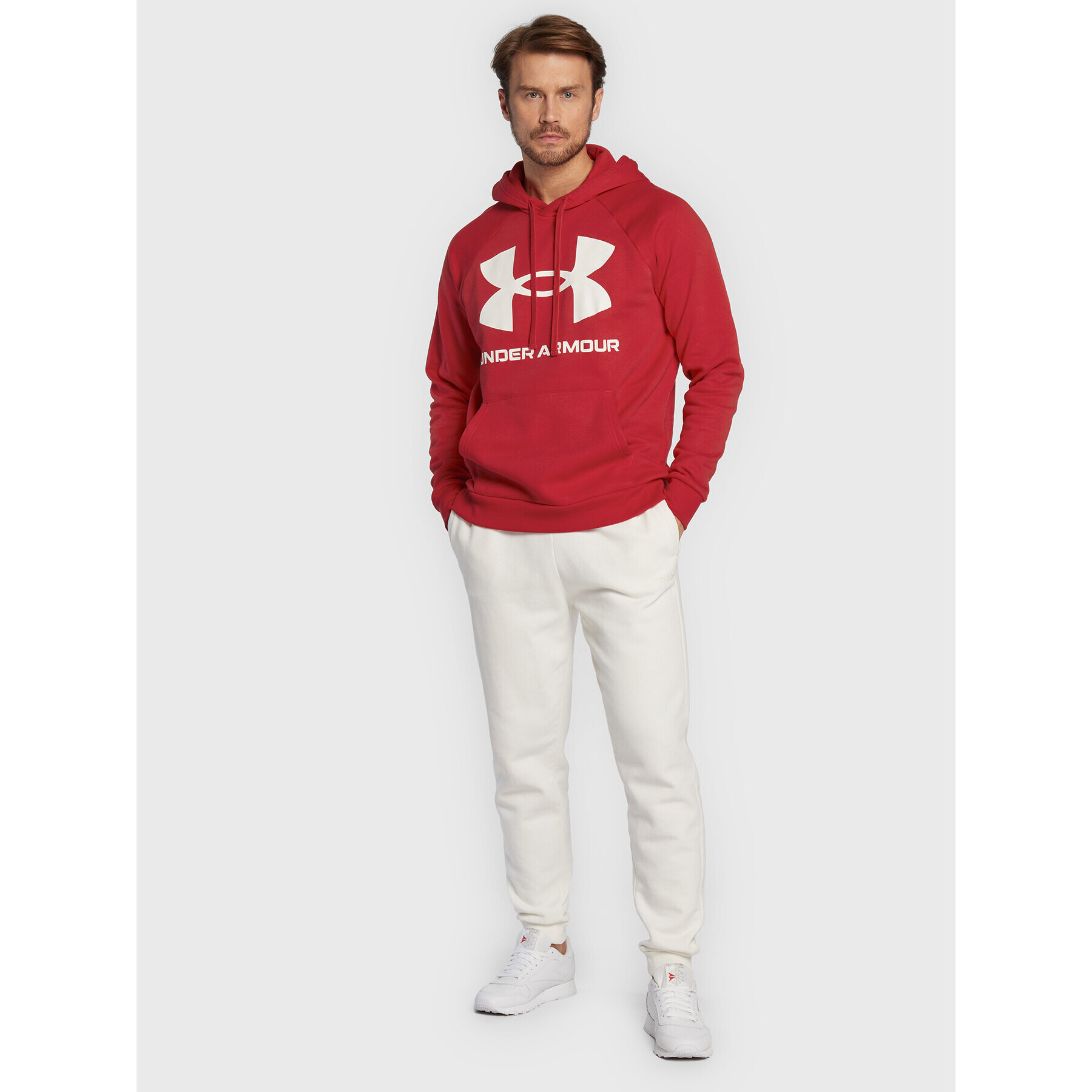 Under Armour Mikina Ua Rival Fleece Big Logo 1357093 Červená Loose Fit - Pepit.sk