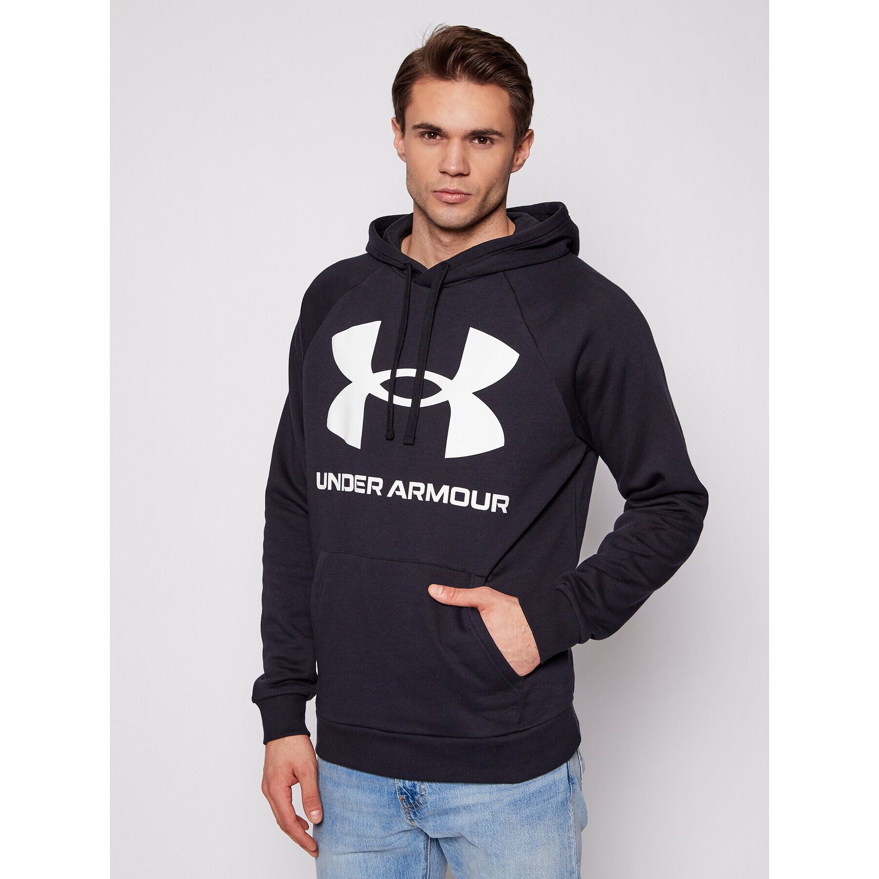 Under Armour Mikina Ua Rival Fleece Big Logo 1357093 Čierna Loose Fit - Pepit.sk