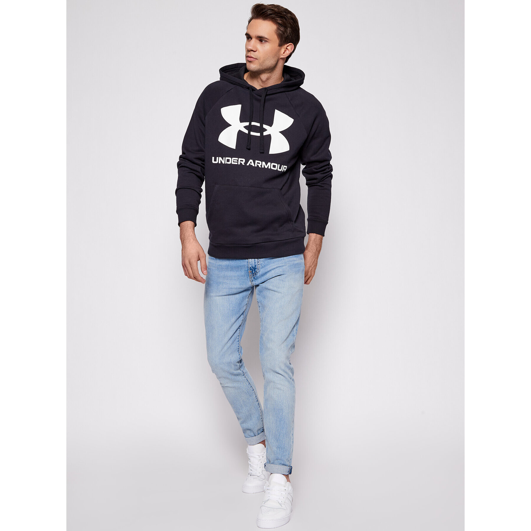 Under Armour Mikina Ua Rival Fleece Big Logo 1357093 Čierna Loose Fit - Pepit.sk