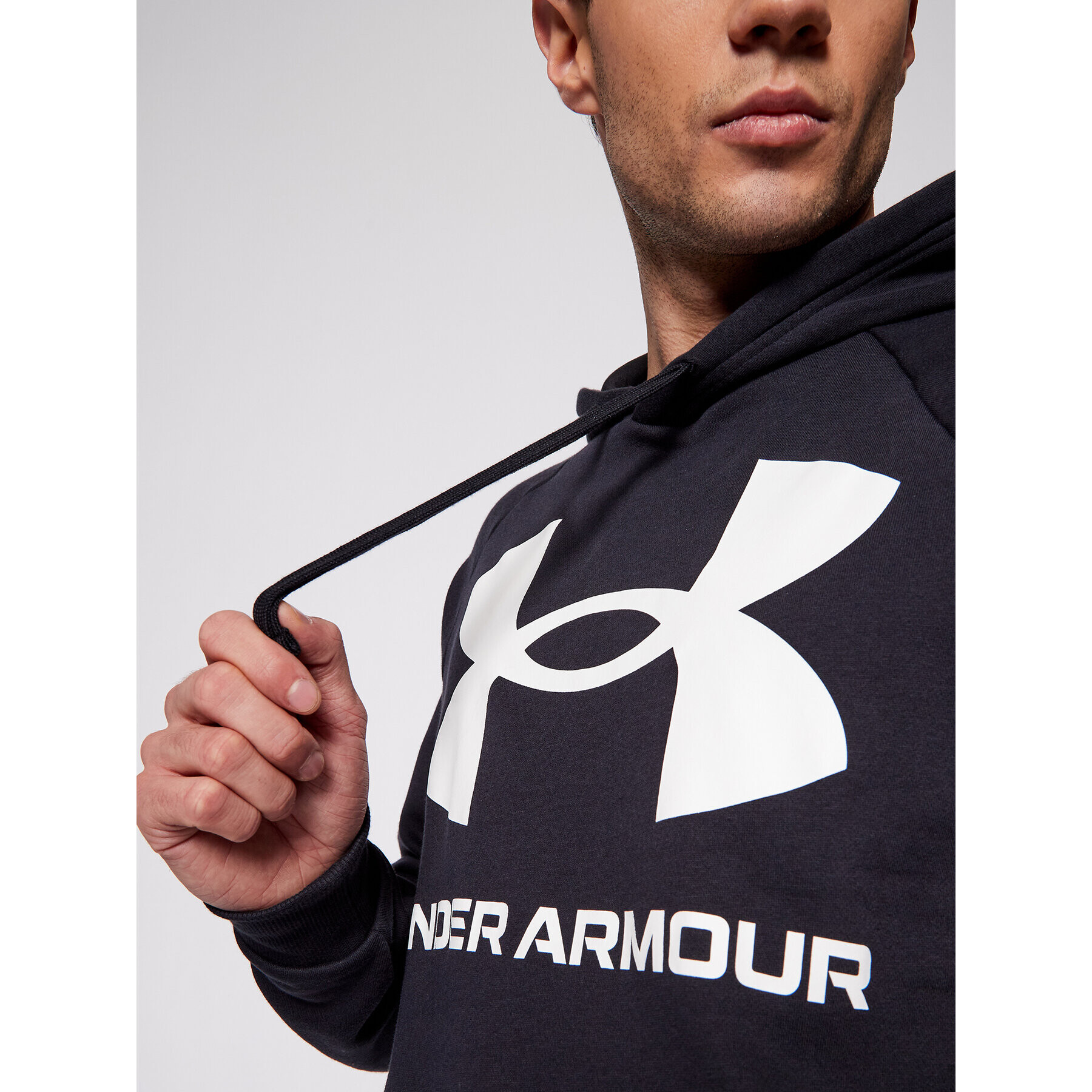 Under Armour Mikina Ua Rival Fleece Big Logo 1357093 Čierna Loose Fit - Pepit.sk