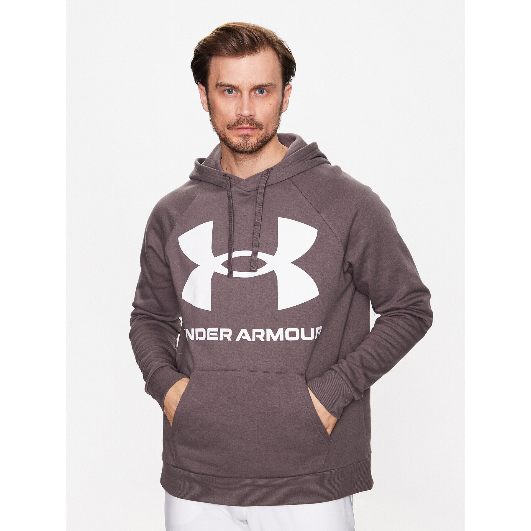 Under Armour Mikina Ua Rival Fleece Big Logo 1357093 Hnedá Loose Fit - Pepit.sk