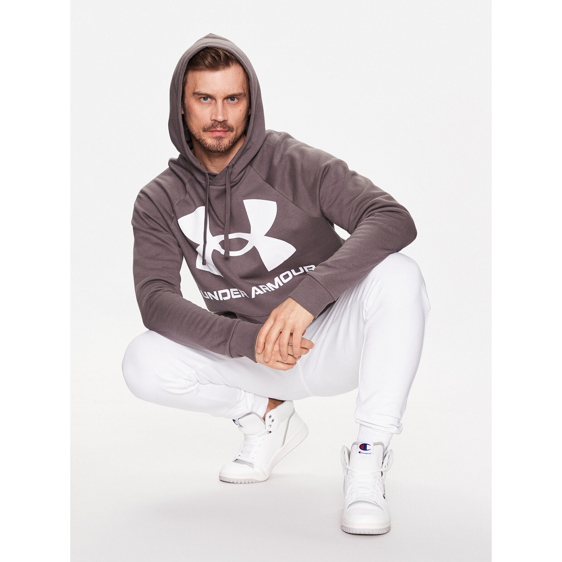 Under Armour Mikina Ua Rival Fleece Big Logo 1357093 Hnedá Loose Fit - Pepit.sk