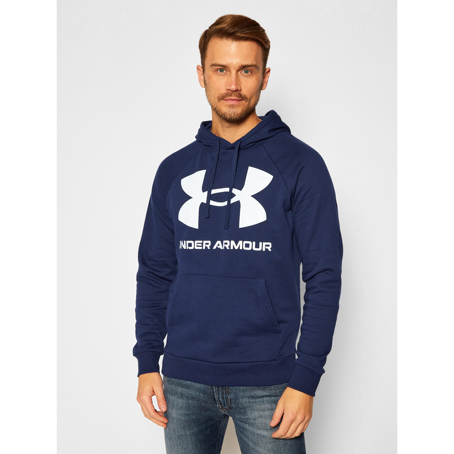 Under Armour Mikina Ua Rival Fleece Big Logo 1357093 Tmavomodrá Loose Fit - Pepit.sk