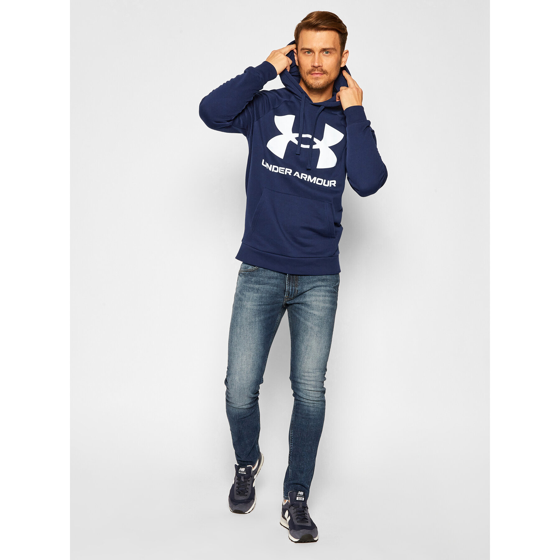 Under Armour Mikina Ua Rival Fleece Big Logo 1357093 Tmavomodrá Loose Fit - Pepit.sk