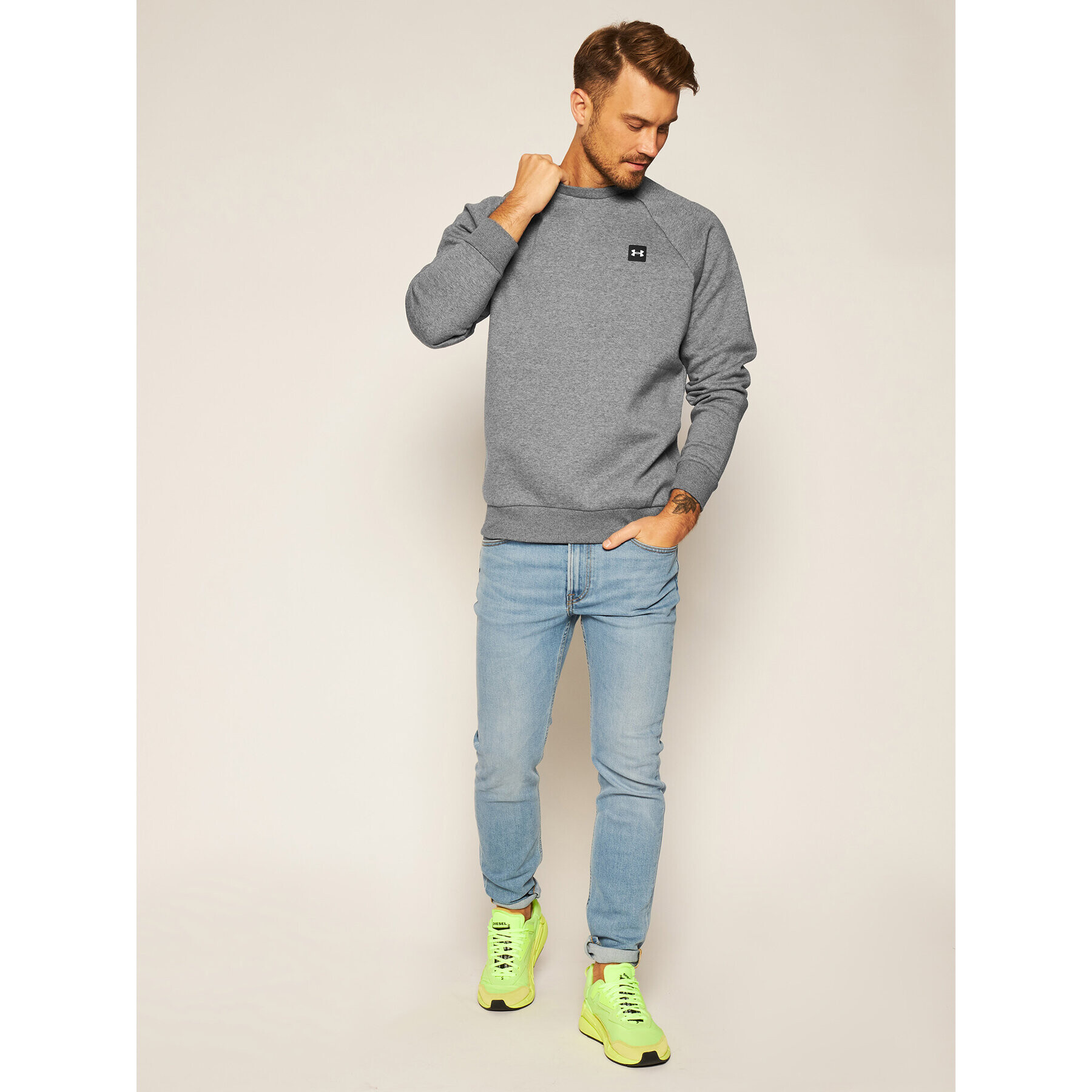 Under Armour Mikina Ua Rival Fleece Crew 1357096 Sivá Regular Fit - Pepit.sk