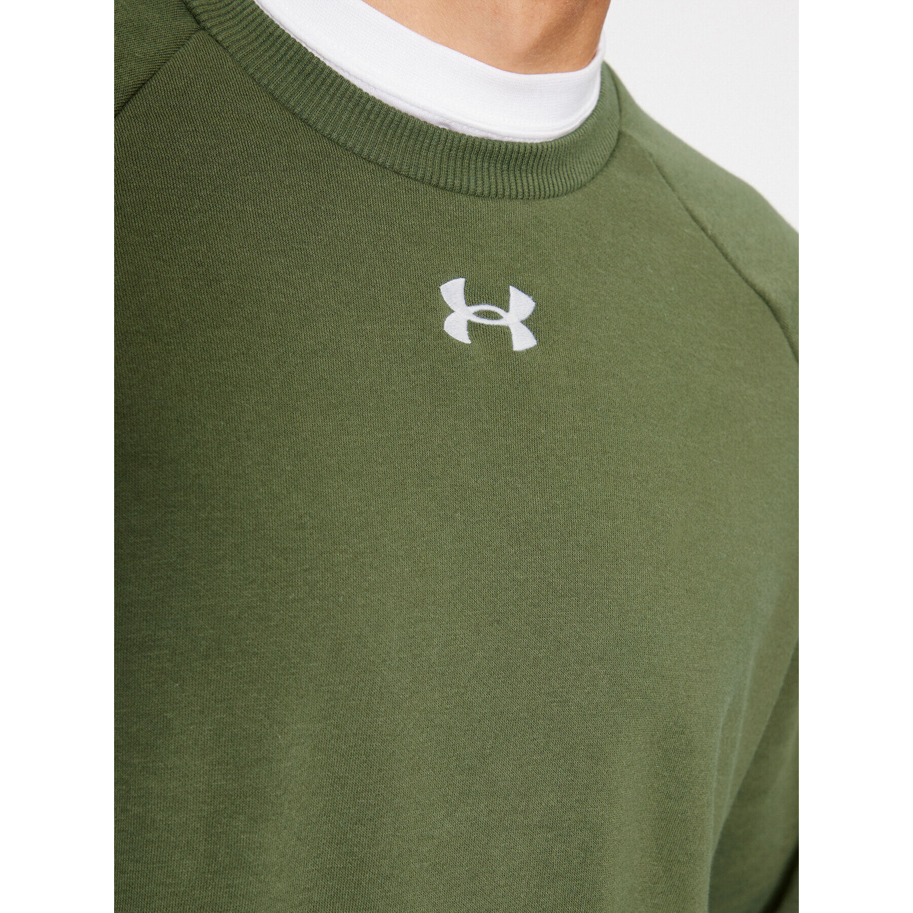 Under Armour Mikina Ua Rival Fleece Crew 1379755 Kaki Loose Fit - Pepit.sk