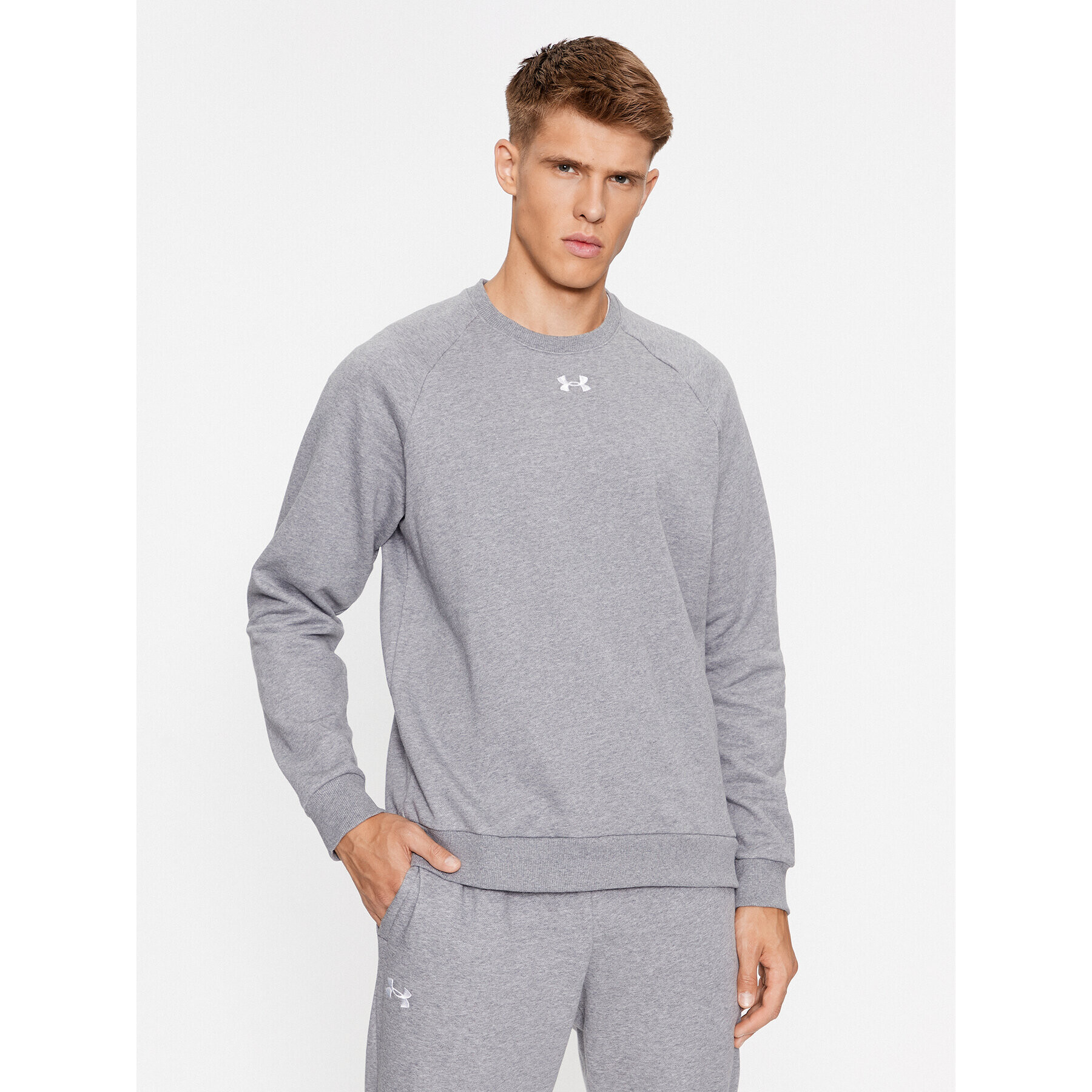 Under Armour Mikina Ua Rival Fleece Crew 1379755 Sivá Loose Fit - Pepit.sk