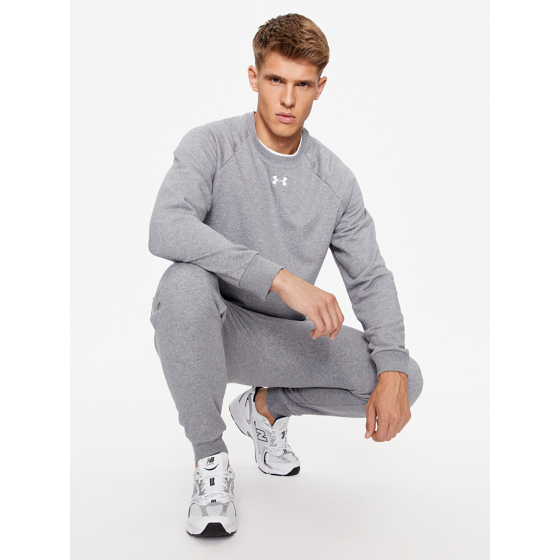 Under Armour Mikina Ua Rival Fleece Crew 1379755 Sivá Loose Fit - Pepit.sk