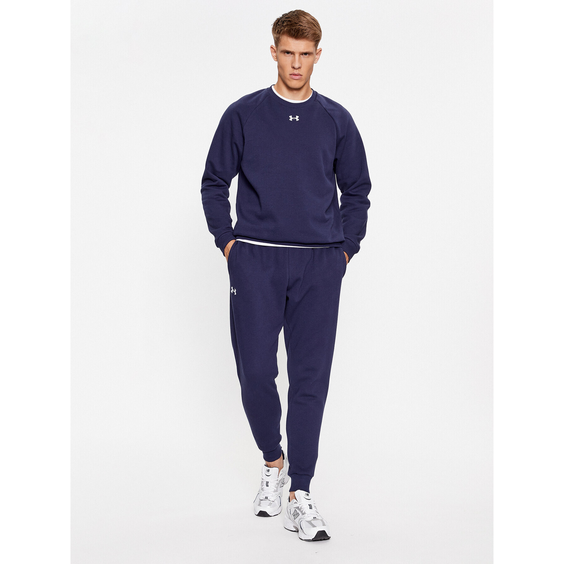 Under Armour Mikina Ua Rival Fleece Crew 1379755 Tmavomodrá Loose Fit - Pepit.sk